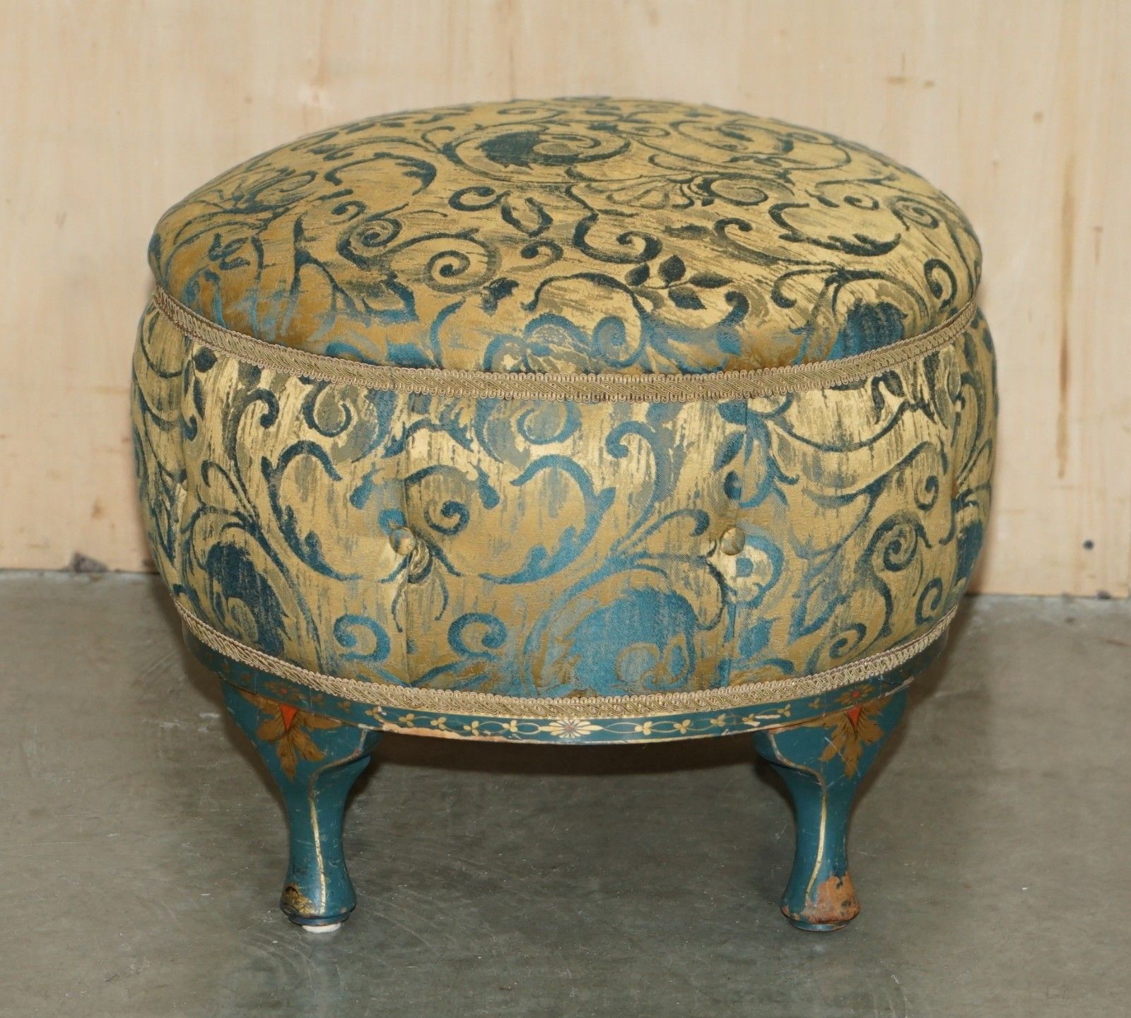 Four Antique Green Chinese Chinoiserie Footstools Pouffes Part Of A Large Suite photo furniture