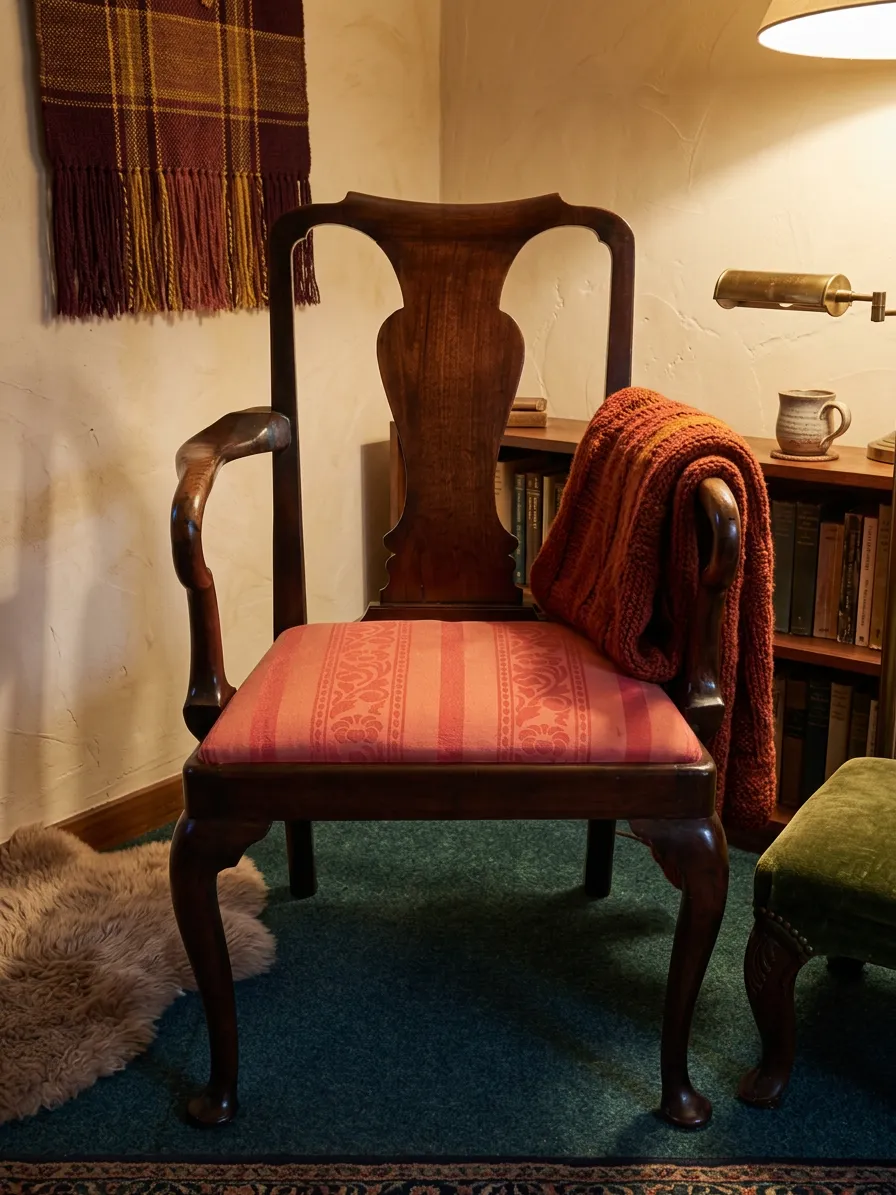 Antique Queen Anne Style Chair photo Furniture