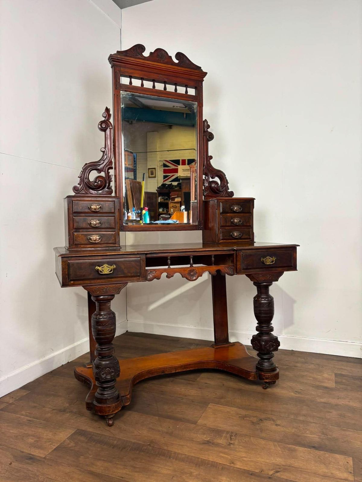 Furniture Victorian Burr Walnut Duchess Dressing Table photo
