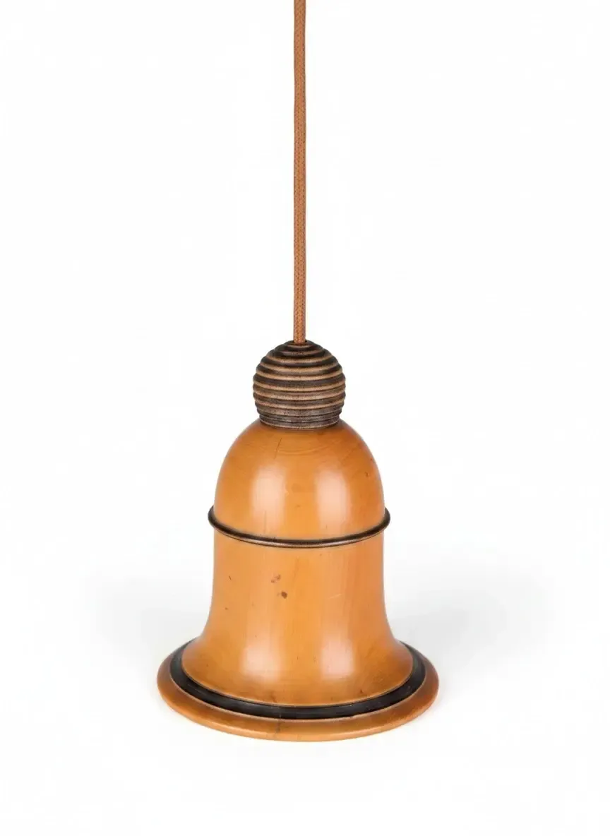 Antique Turned Treen Bell Light Pull Switch