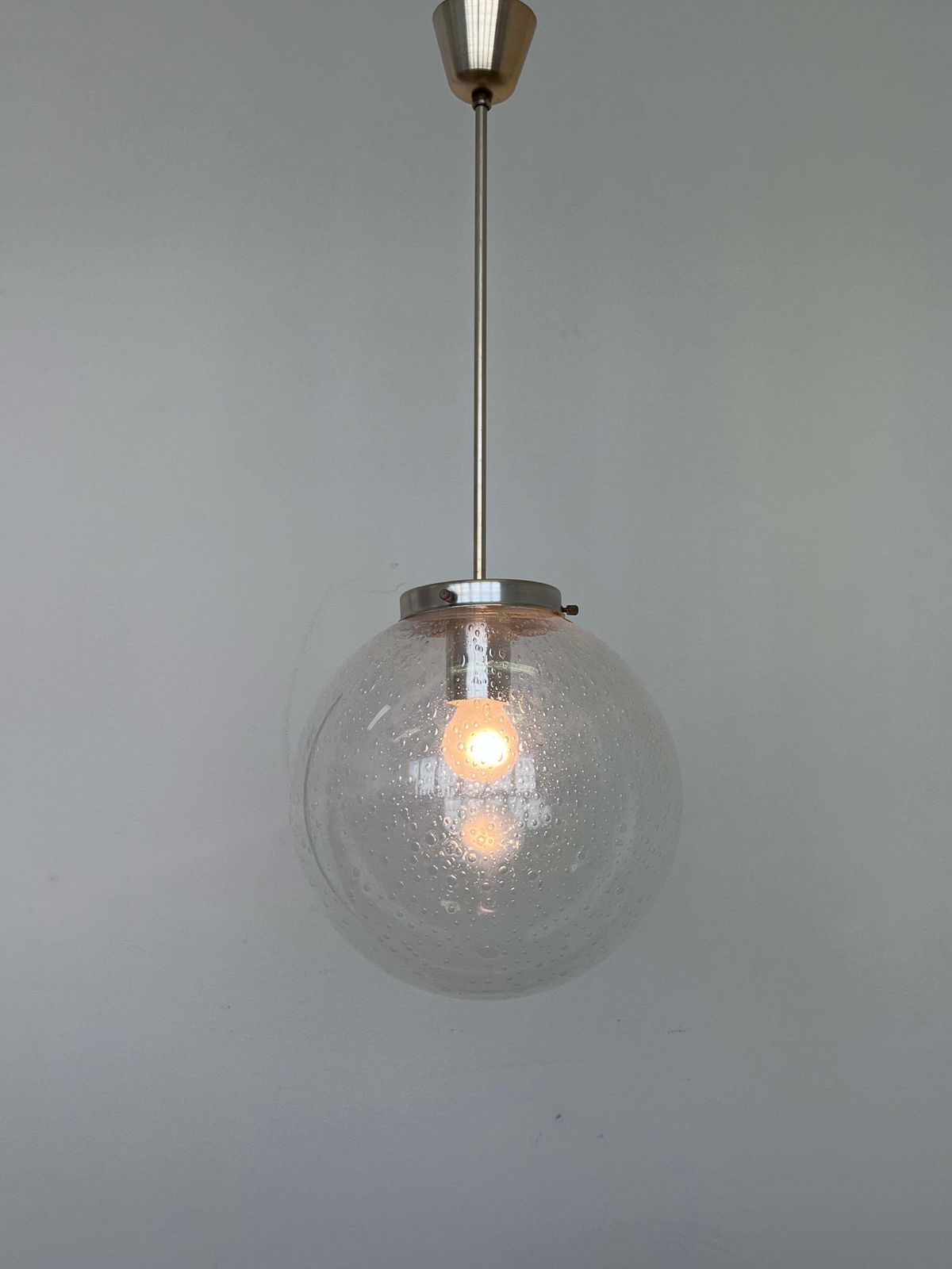 Pair Of Design Mid Century Art Glass Pendants   Czechoslovakia, 1970s photo furniture