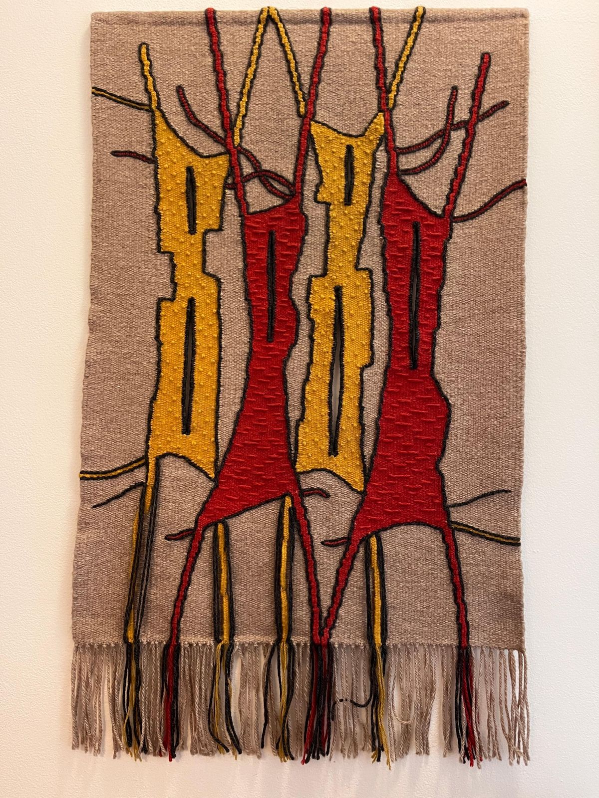 1970s Abstract Design Hand Made Wool Tapestry By Milada Zachova   Czechoslovakia photo furniture