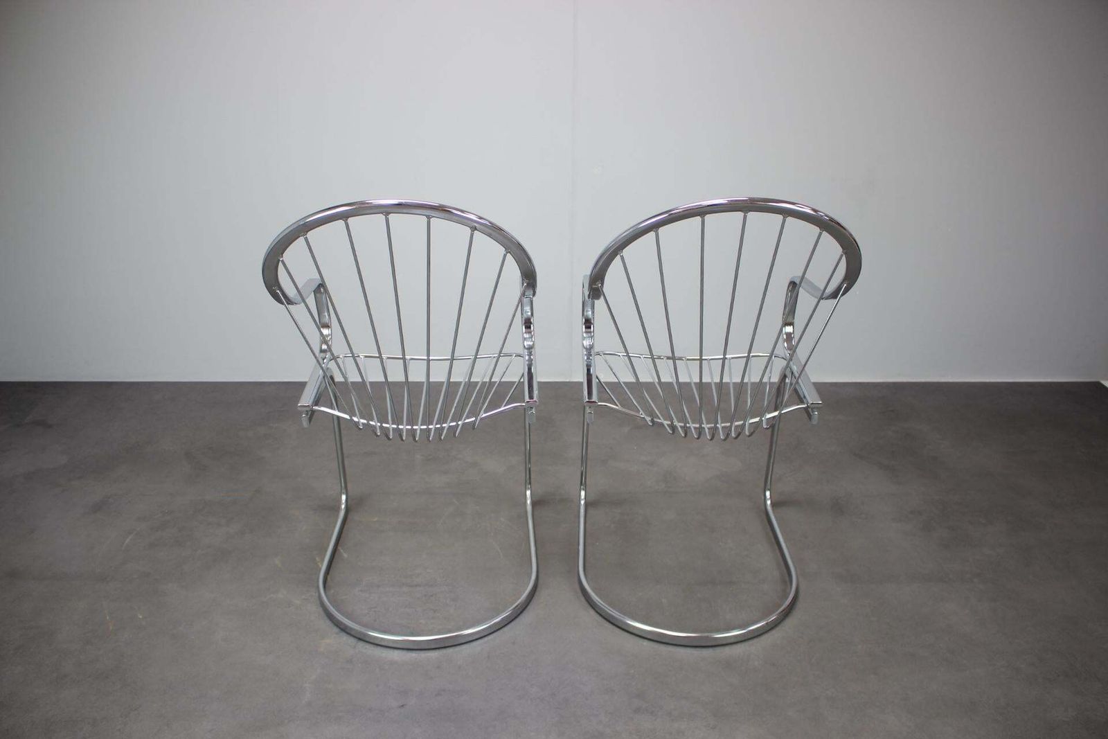 Set van vier chromen eetkamerstoelen, toegeschreven aan Gastone Rinaldi voor Rima, Italië, ca. jaren 1970 photo 989.0