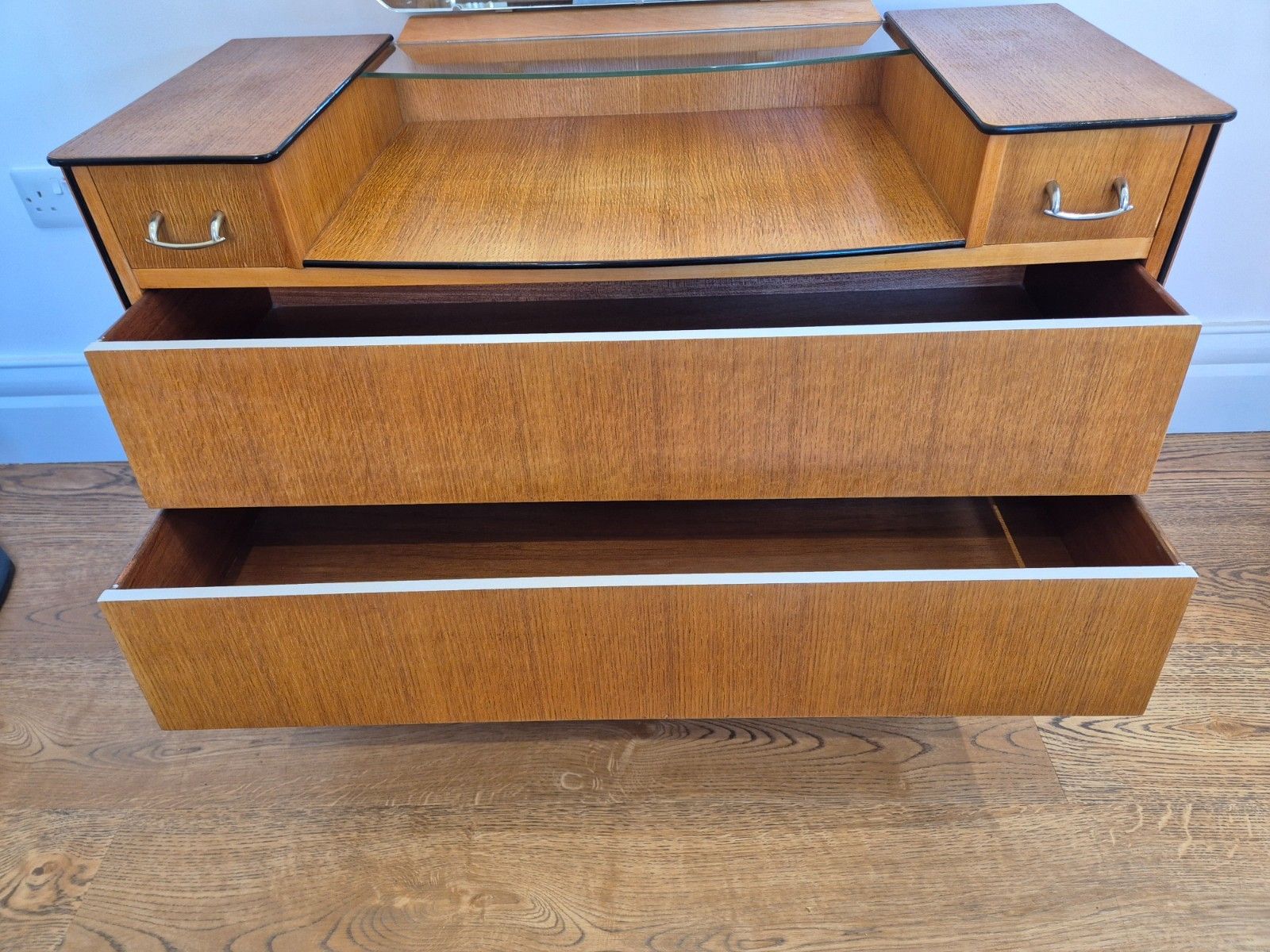 photo buy Avalon Yatton Mid Century Teak Dressing Table & Mirror Fully Restored