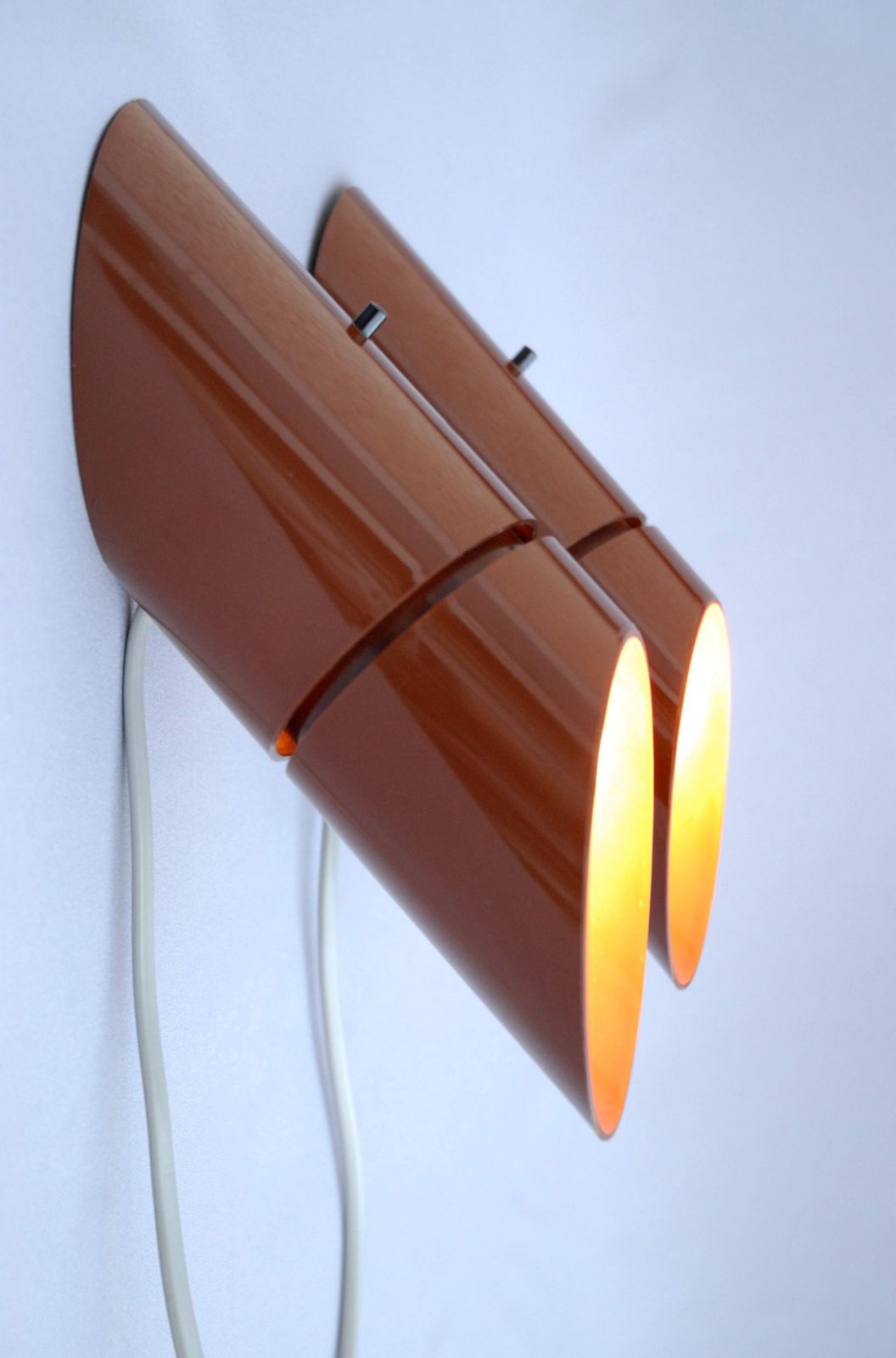 Lighting Pair Of Phister Wall Lamps By Hans Due For Fog & Mørup, Denmark, 1977 photo
