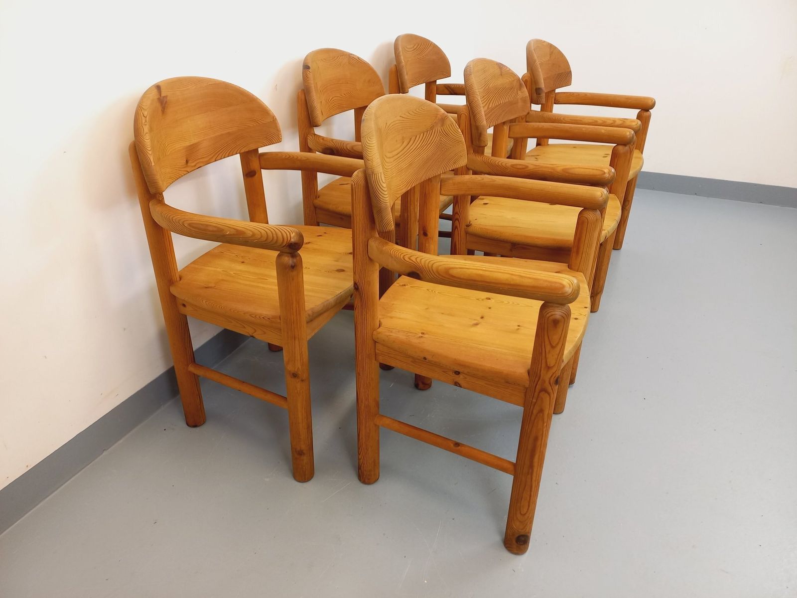 6 Rainer Daumiller Grenen Stoelen Met Armleuningen photo 3416.0