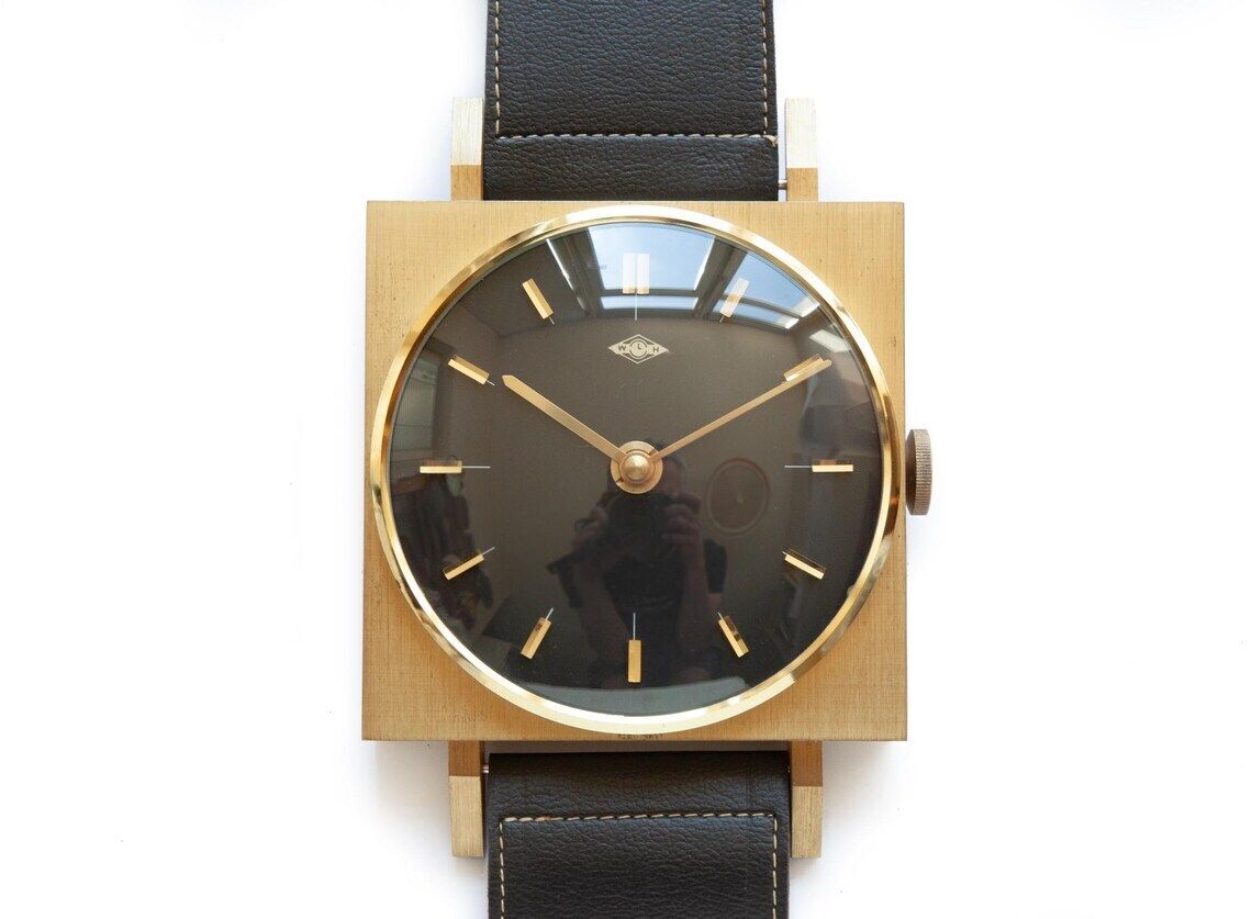 Xl 30" Wlh Germany Wall Clock Watch Style Mid Century Modernism Kienzle Large