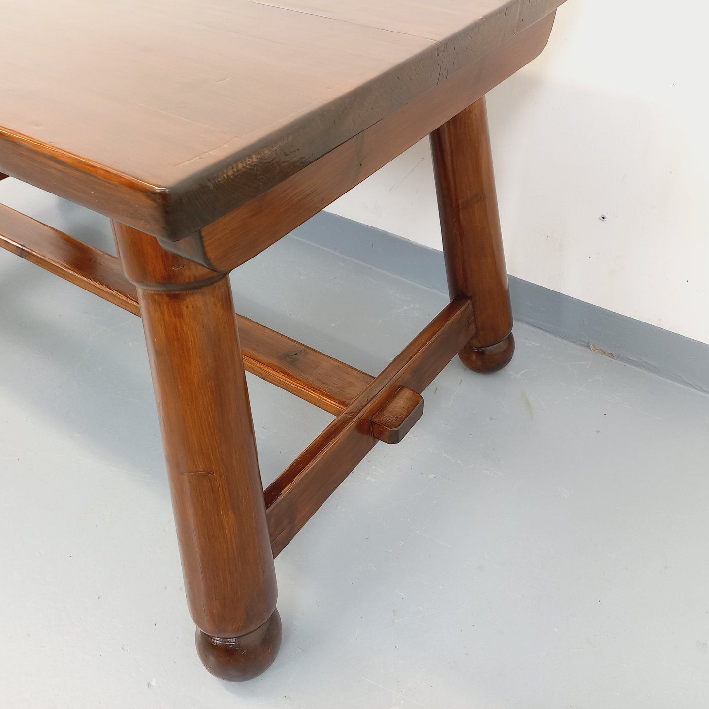 Georges Robert Brutalist Rectangular Pine Table photo vintage