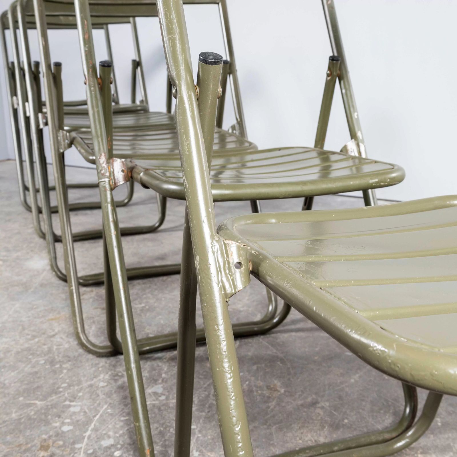 Furniture 1970’s New Old Stock Original French Army Surplus Folding Chairs photo