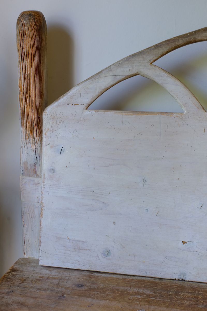 photo furniture 19th Century English Gothic Revival Painted Pine Hall Bench