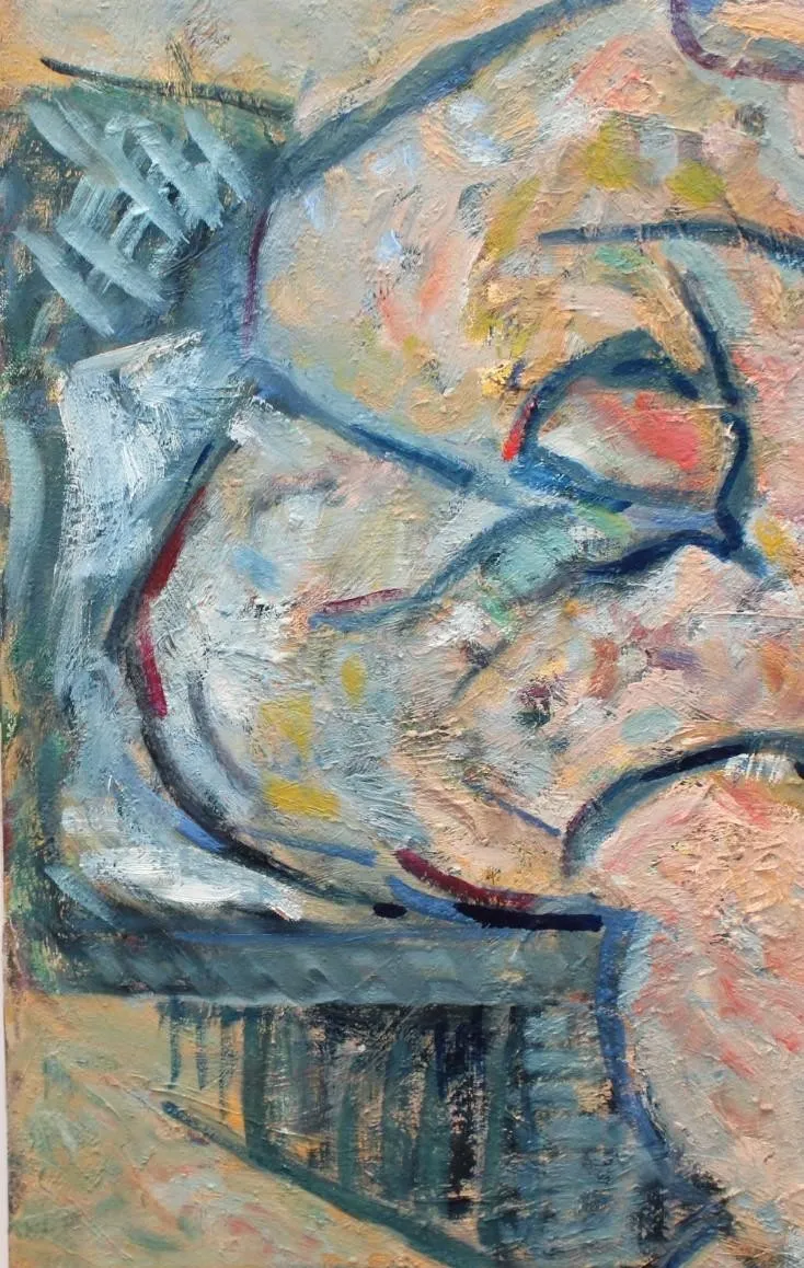 Antiek olieverfschilderij op doek, Impressionistisch vrouwenportret | 20e eeuw photo Kunst