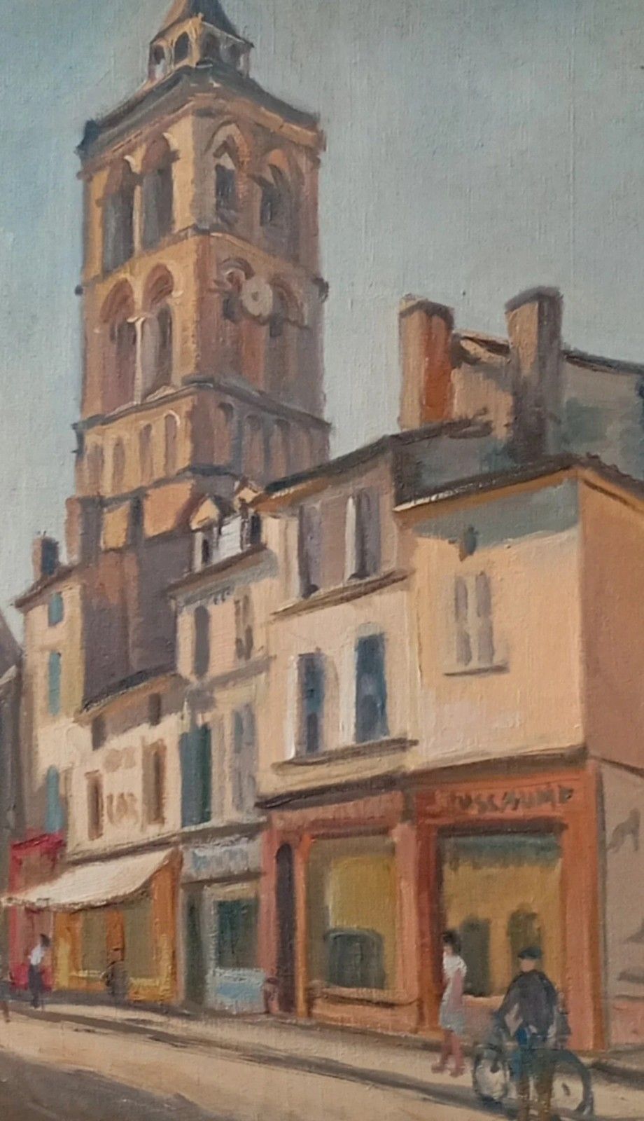 Oil Painting Landscape City View, Impressionist 20th Century photo furniture