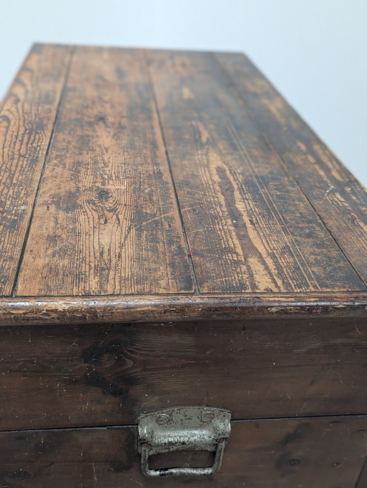 Home Decor 19th Century Pine Blanket Box Coffer Cast Metal Handles Delivery Available 0363 photo
