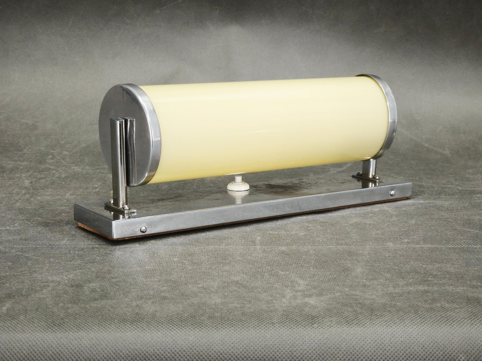 1930s Bauhaus Chrome Wall Light With Cream Opaline Glass, Czechoslovakia photo buy