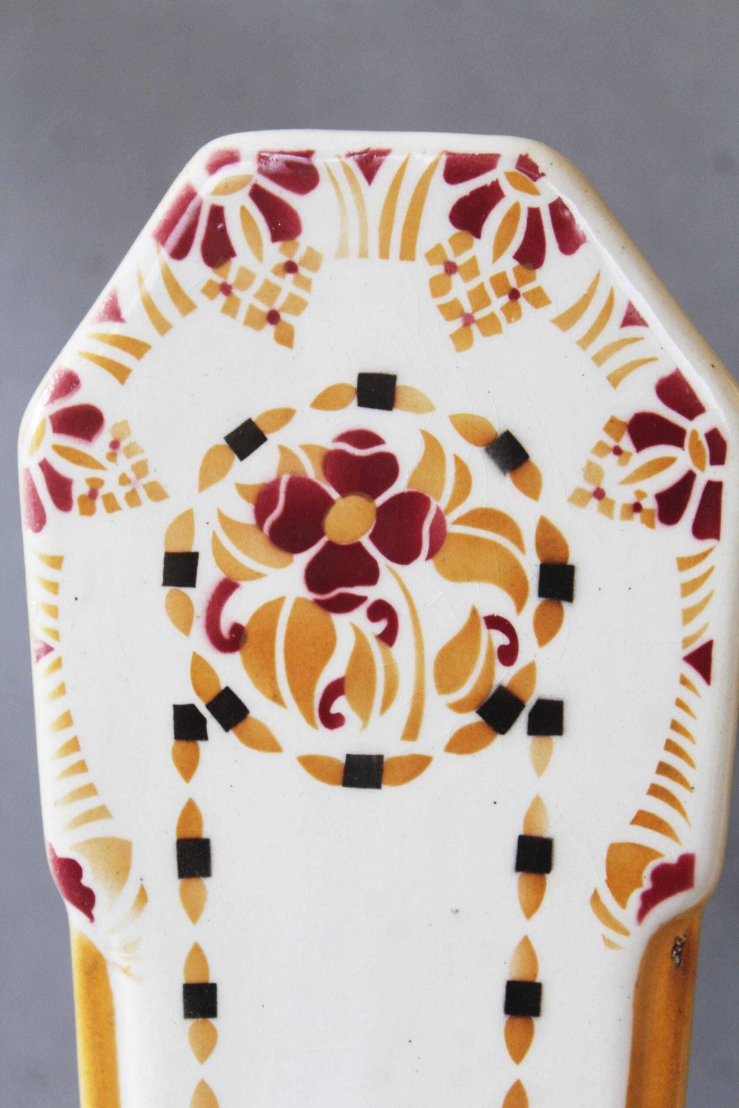 Set Of Two French Art Deco 1920s Ceramic Vase, Orchies France, Spritz Decor, Studio Art, Pair Geometric Bud Vases photo furniture