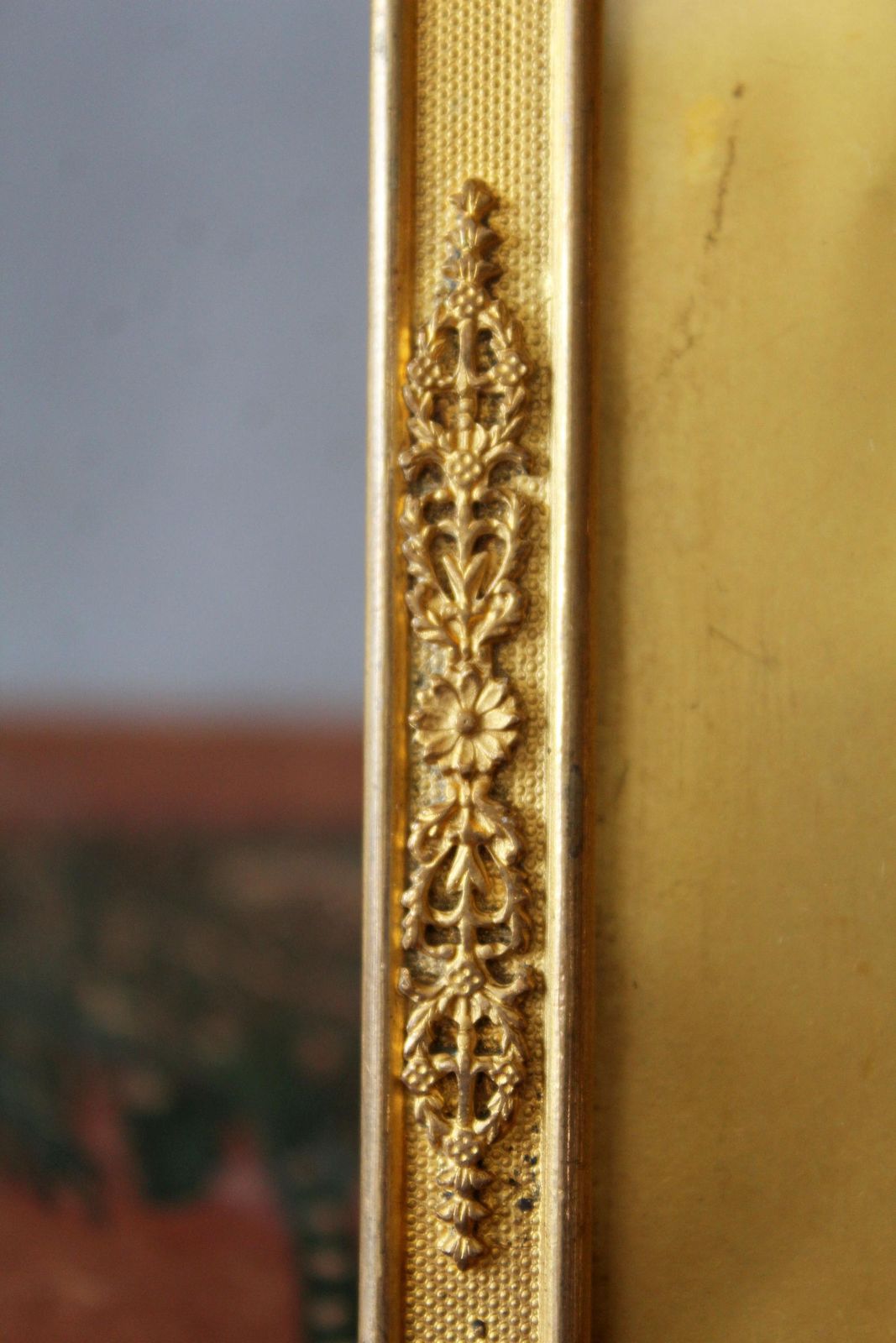 Antiek verguld bronzen Frans fotolijstje, 19e eeuw, gedreven motief, Louis XVI-stijl, Napoleon XIX photo 75.0