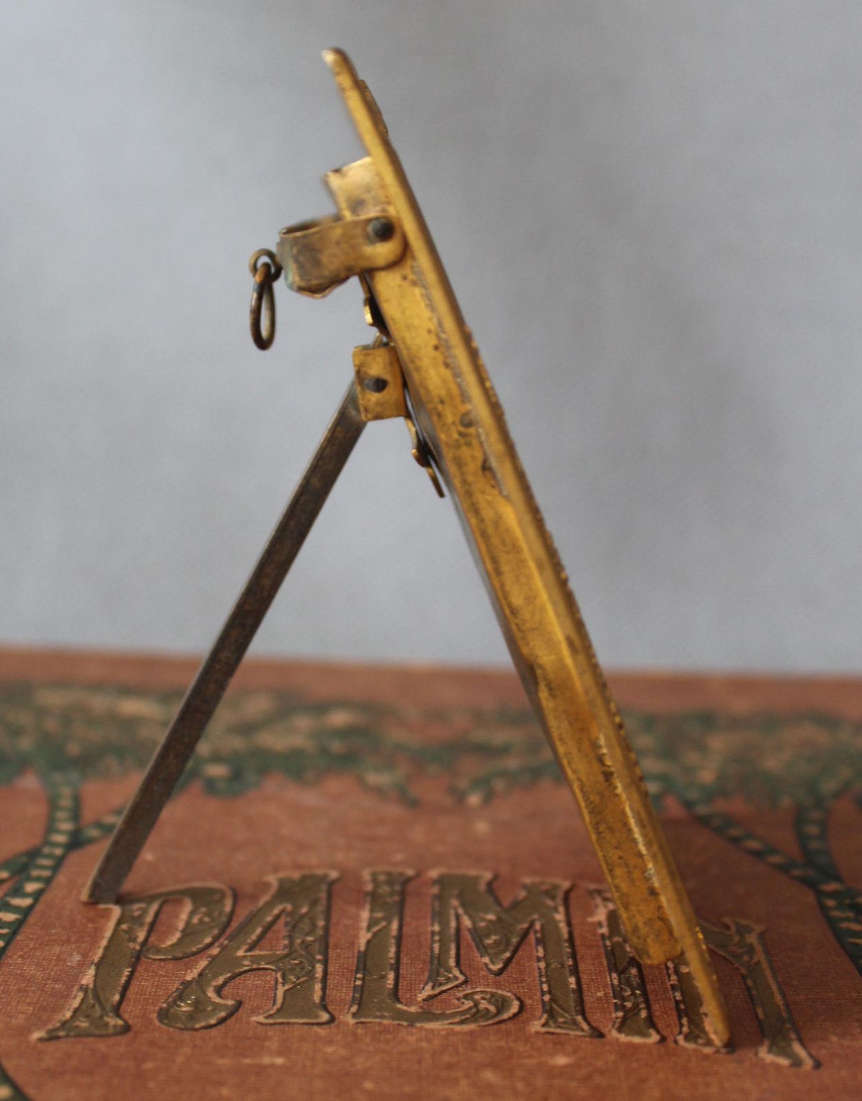 photo furniture Antiek verguld bronzen Frans fotolijstje, 19e eeuw, gedreven motief, Louis XVI-stijl, Napoleon XIX