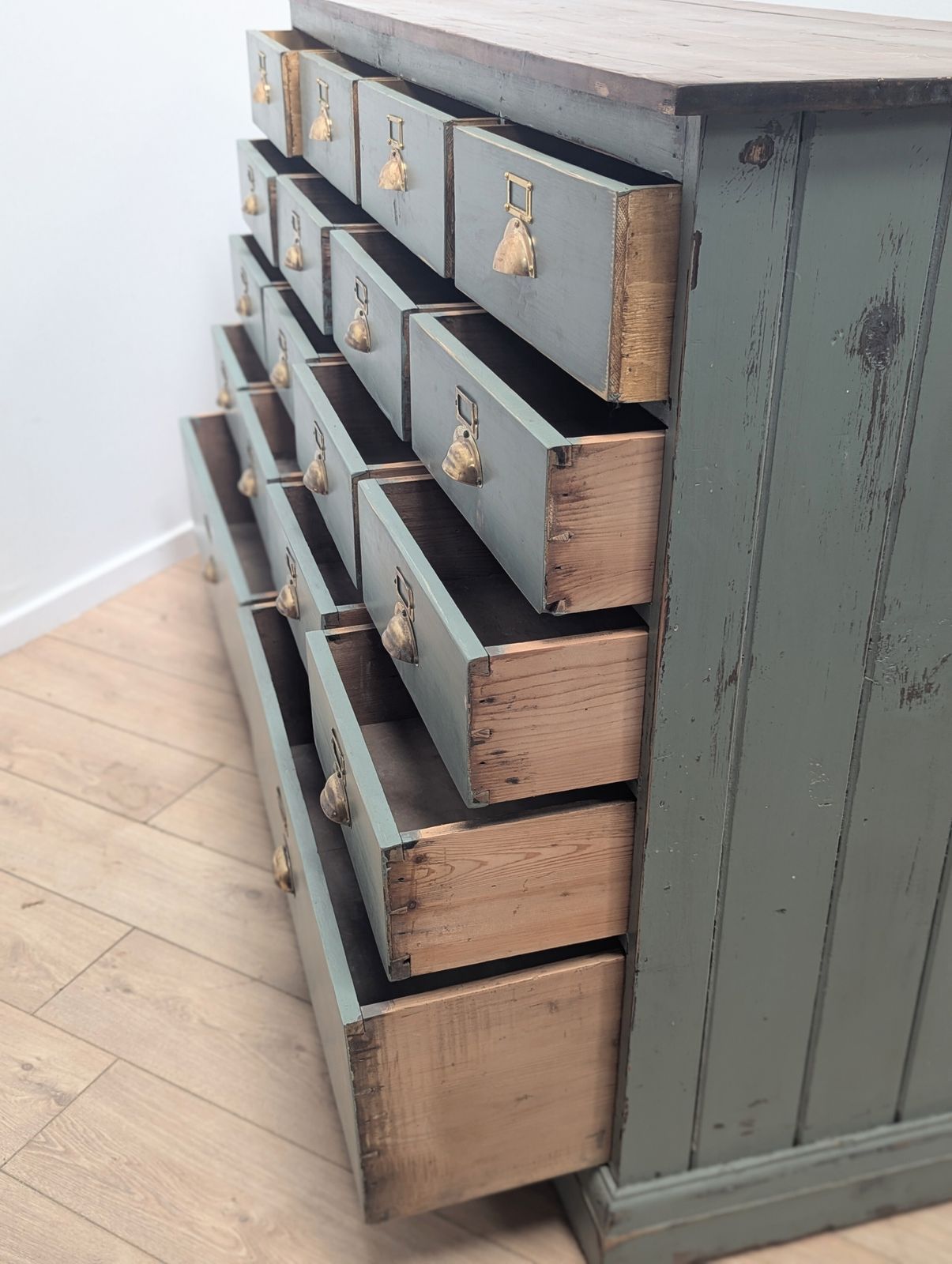 Antique Industrial Bank Of 18 Drawers Delivery Available 0355. photo vintage