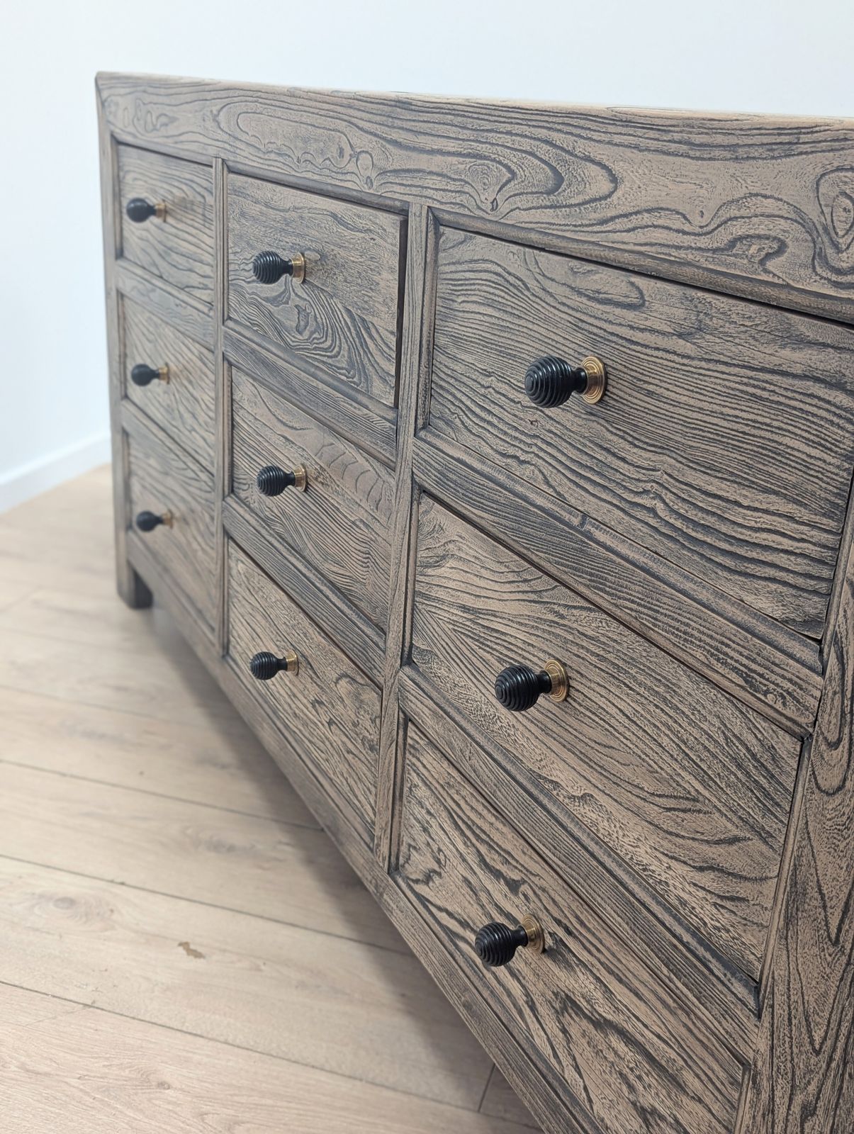 photo buy Commode rustique en bois récupéré, 9 tiroirs, livraison disponible, 0353