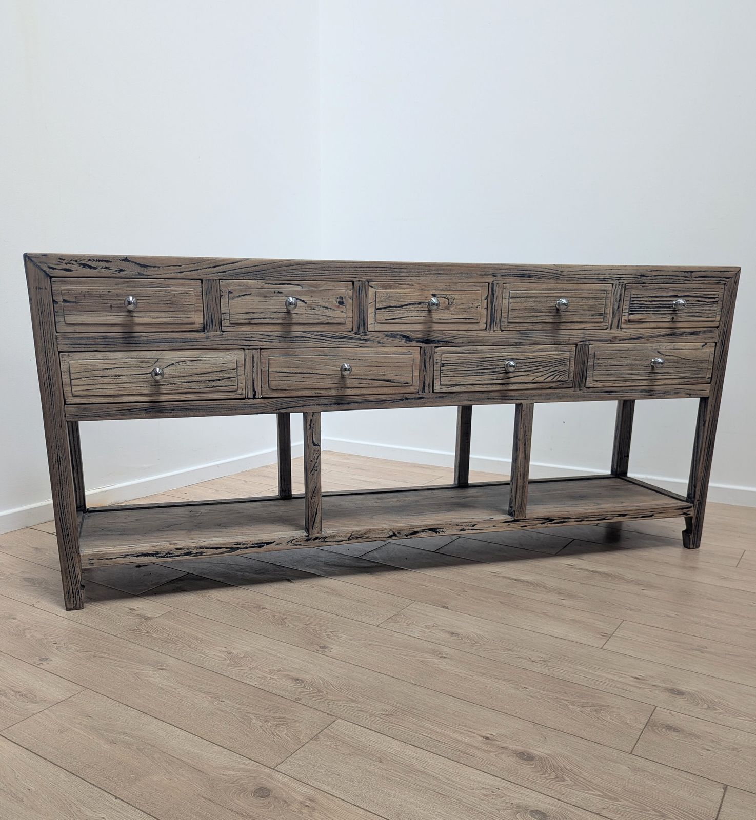 Rustic Reclaimed Bank Of 9 Drawers Sideboard Delivery Available 0354 photo Furniture