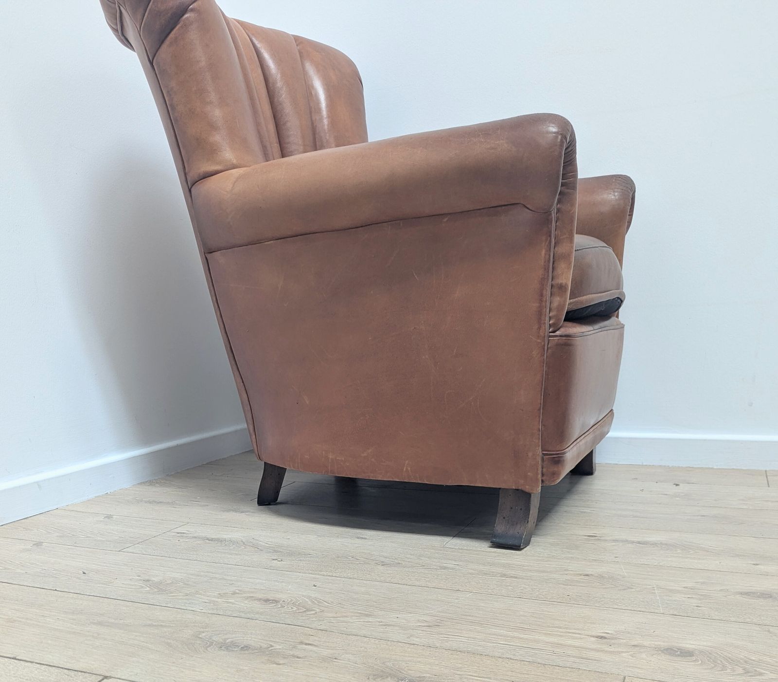 Fauteuil club vintage Tetrad Ella en cuir tan, livraison disponible 0346 photo vintage