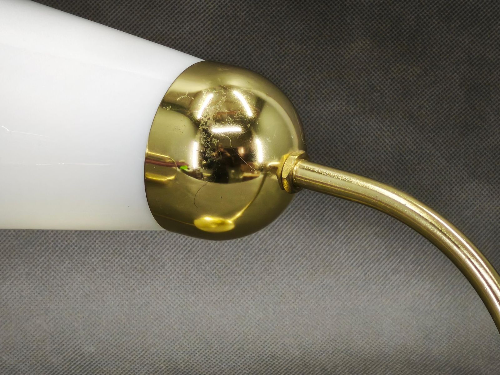 photo for sale Paar Messing Opaline Wandlampen van Kamenický Šenov, jaren 1970