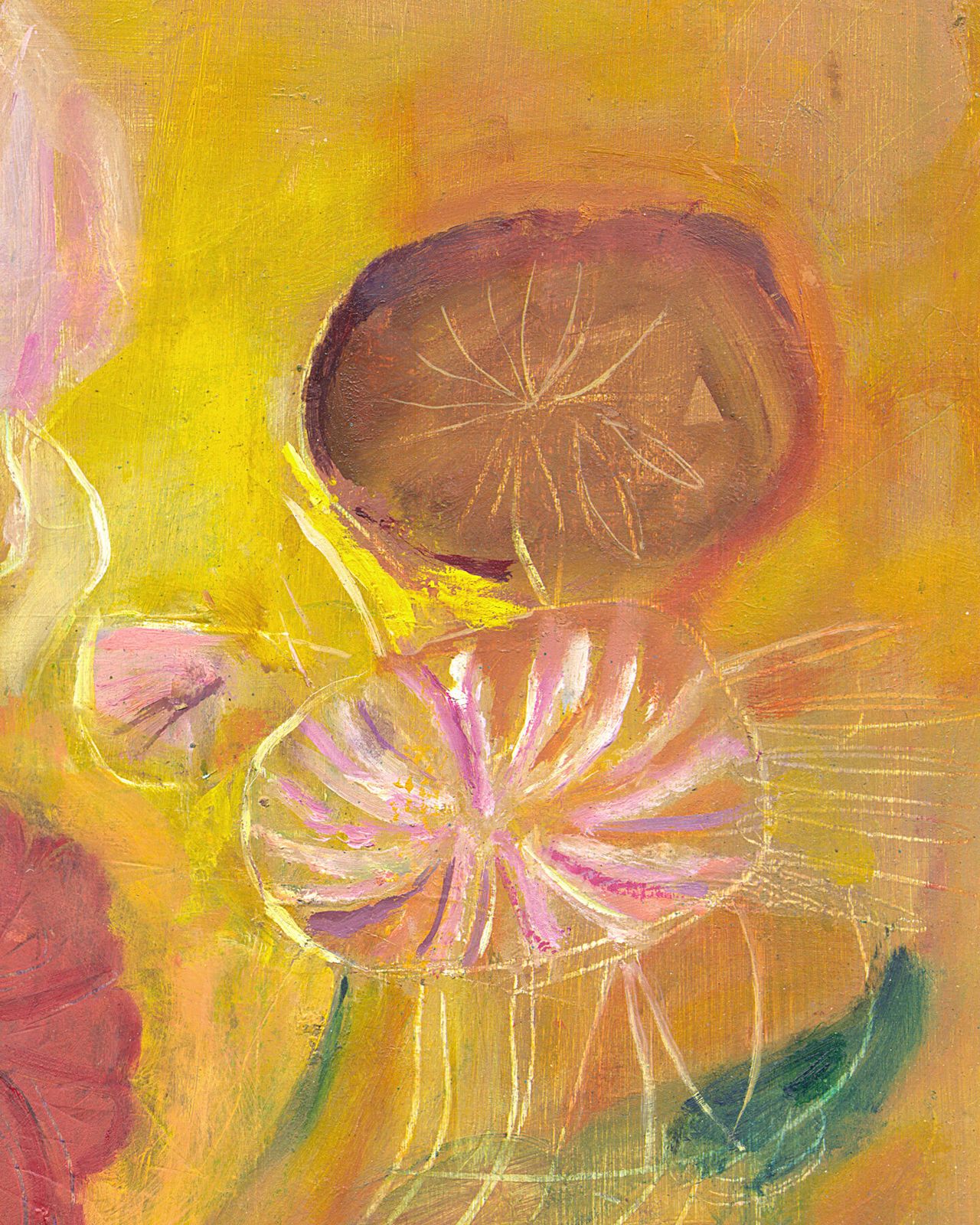 Eigentijds bloemenschilderij, olieverf op paneel photo for sale
