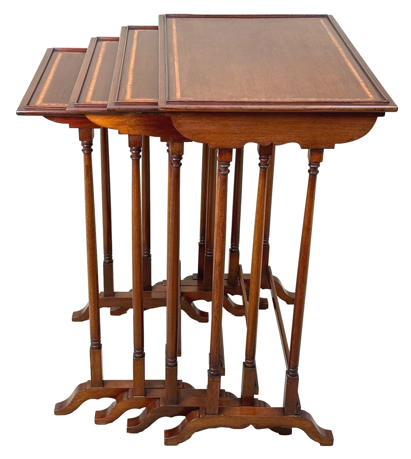19th Century Mahogany Quartetto Nest Of Four Coffee Tables (England, Circa 1880) photo furniture