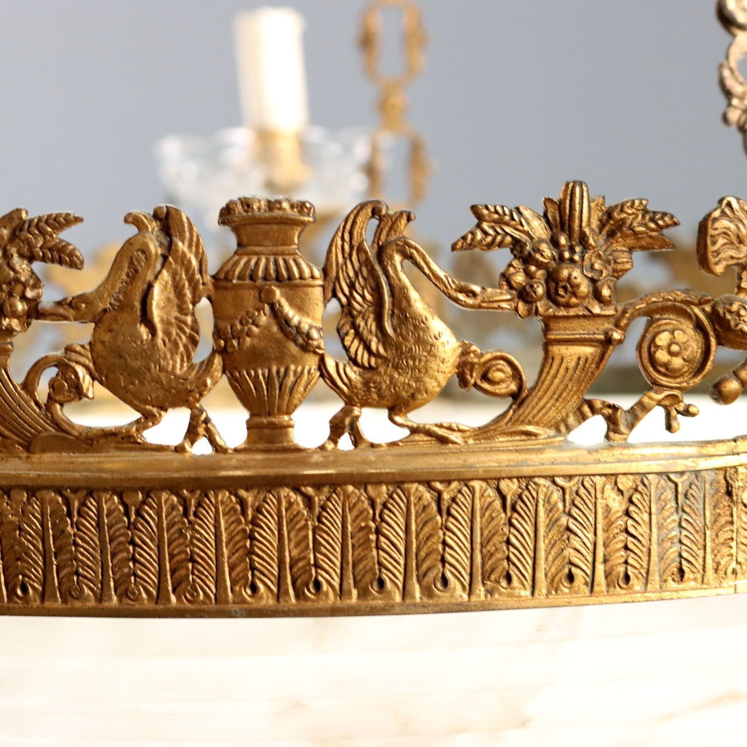 Gilt Bronze Chandelier With Neoclassical Details photo vinterior