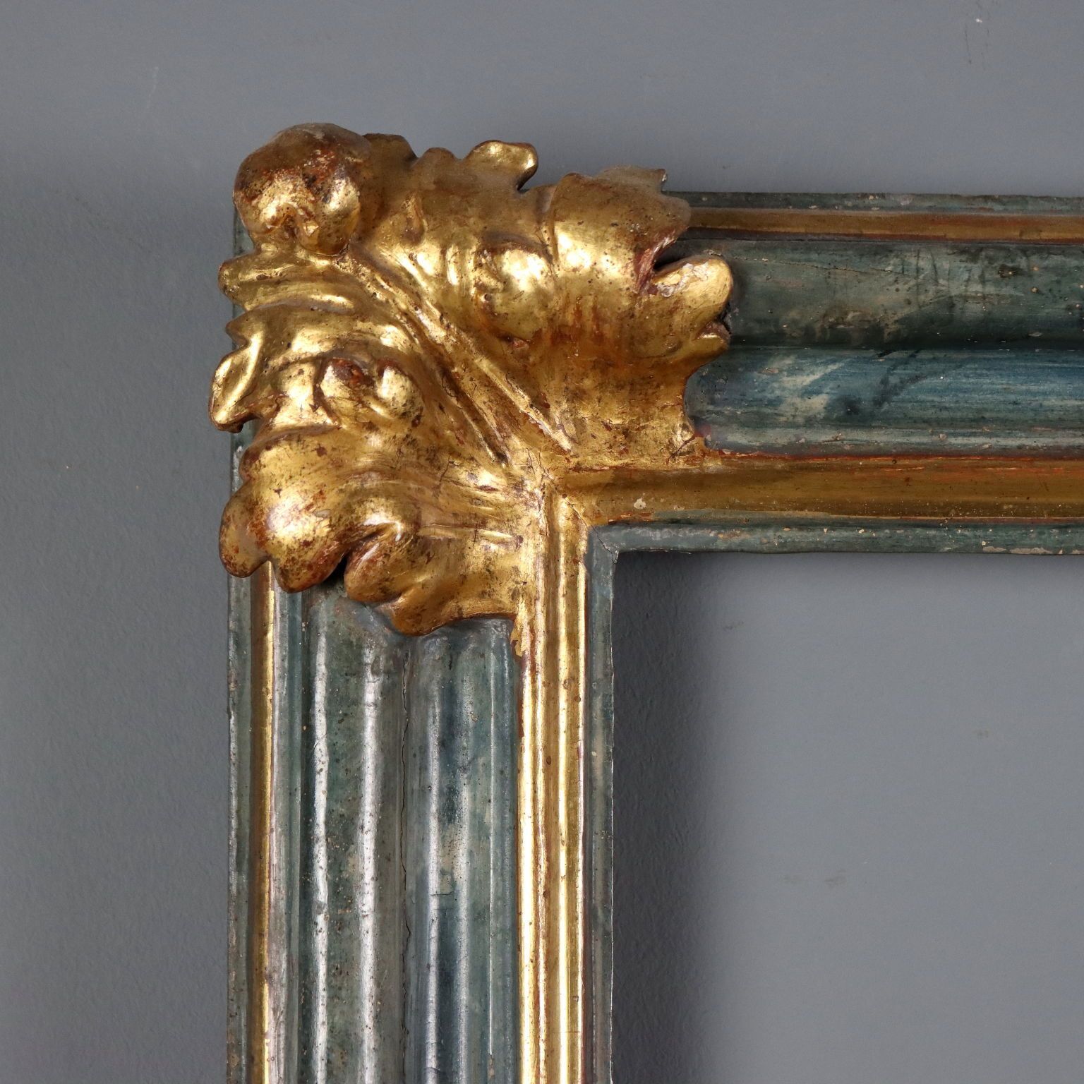 Baroque Frame Painted Carved Wood XVIII Century photo for sale