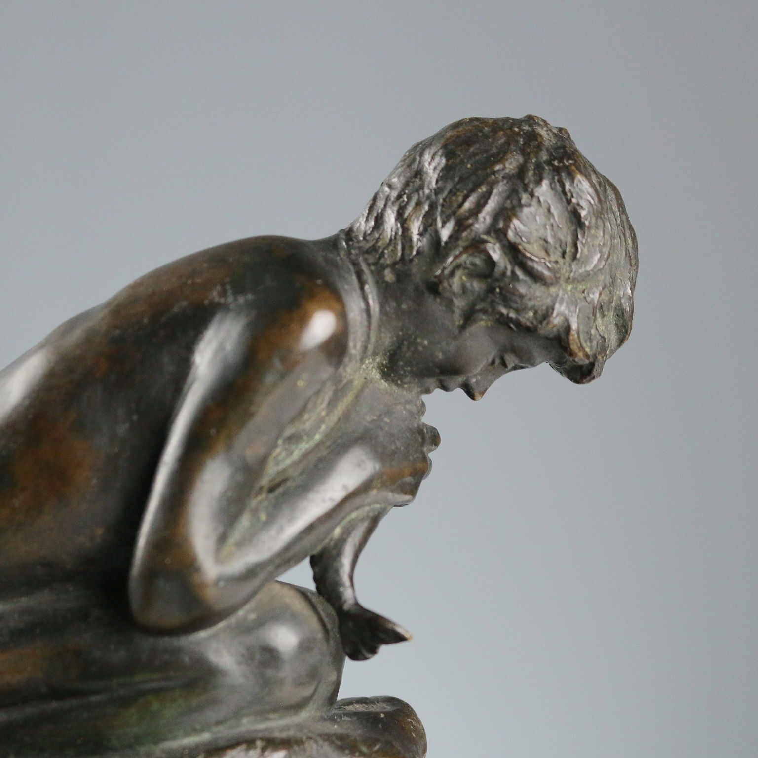 Antiek bronzen beeldje Vincenzo Gemito Visser XX eeuw photo 1210.0