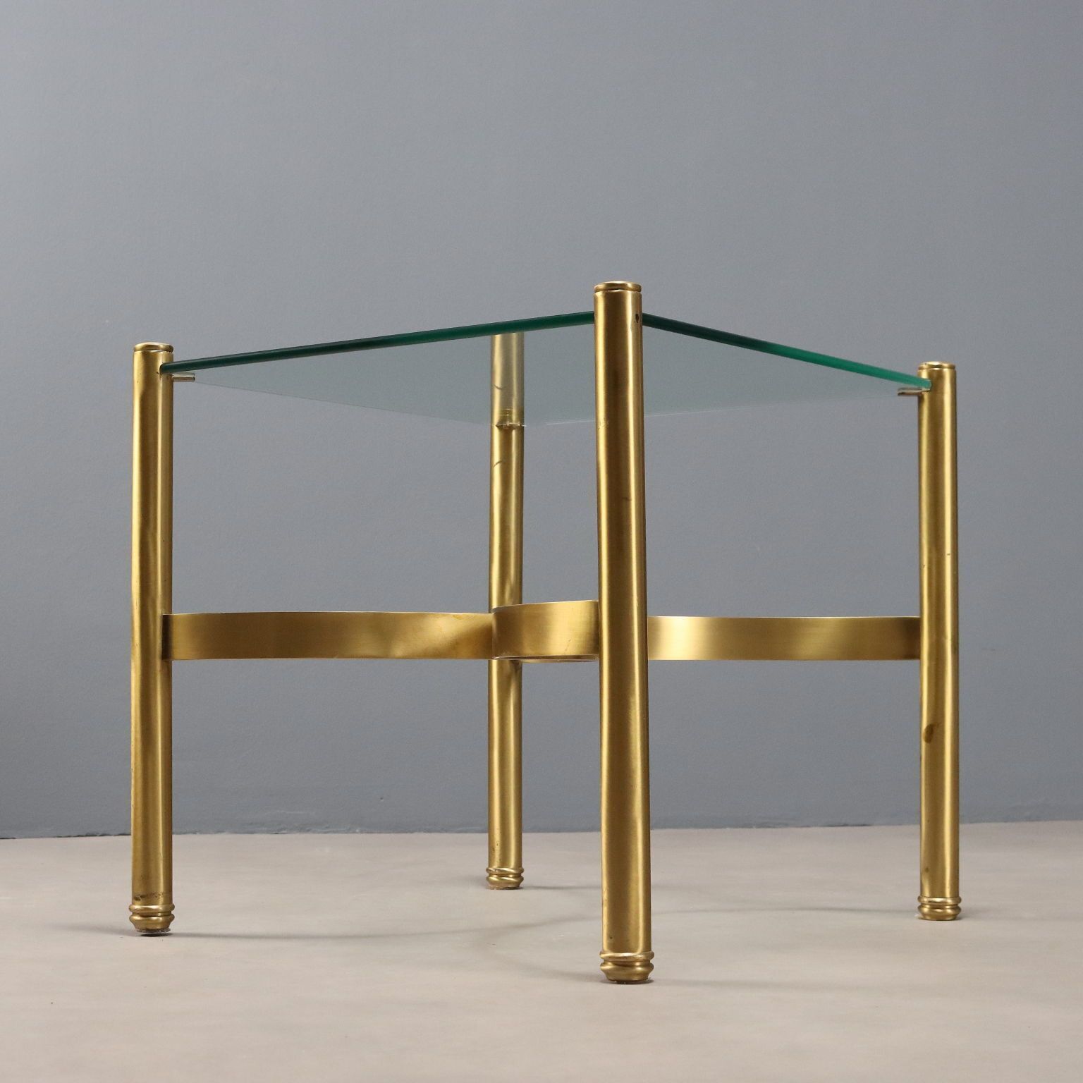photo for sale Vintage salontafel, messing, glas, Italiaans design, jaren 1970