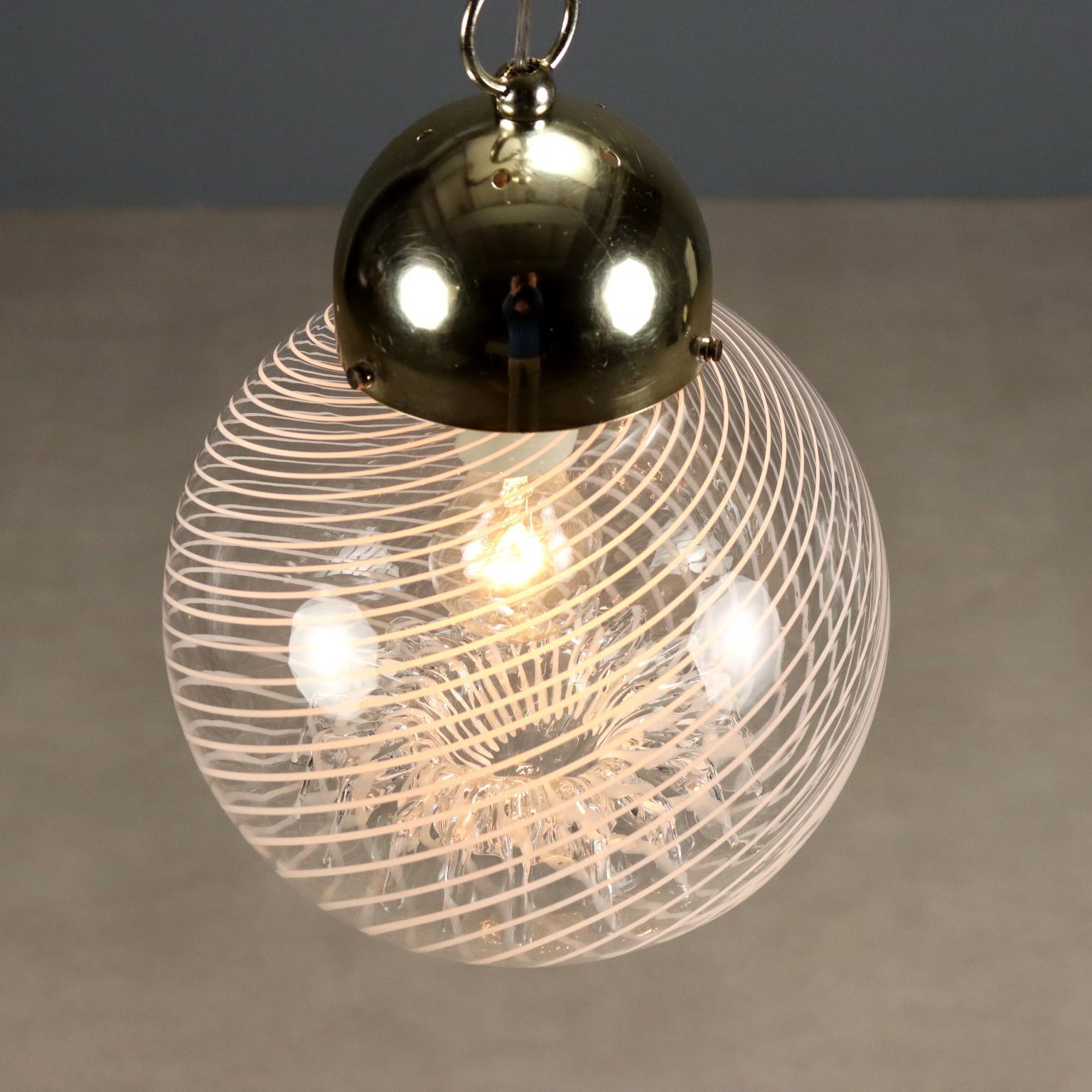Vintage plafondlamp, verchroomd metaal, Italiaans design, jaren 1970 photo Verlichting