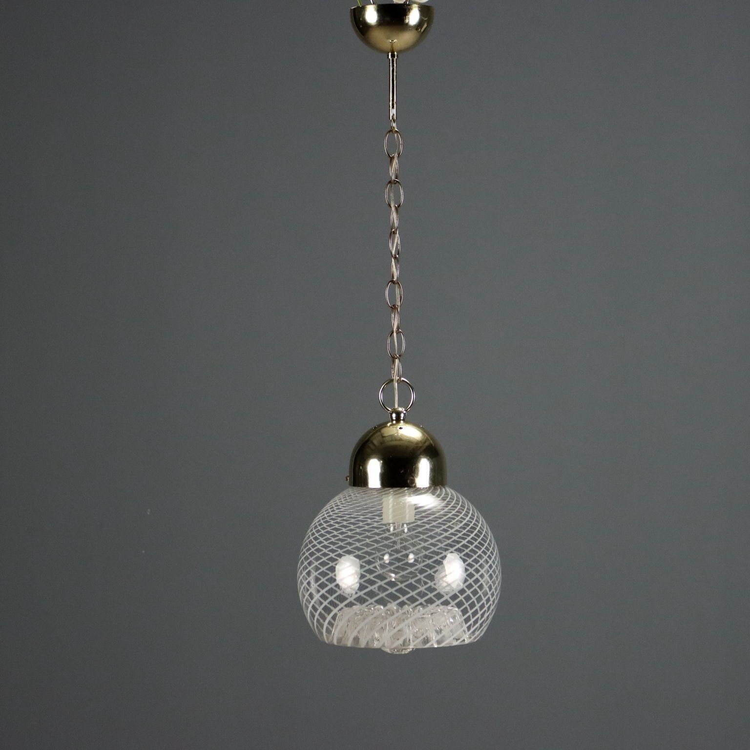 Vintage plafondlamp, verchroomd metaal, Italiaans design, jaren 1970 photo buy