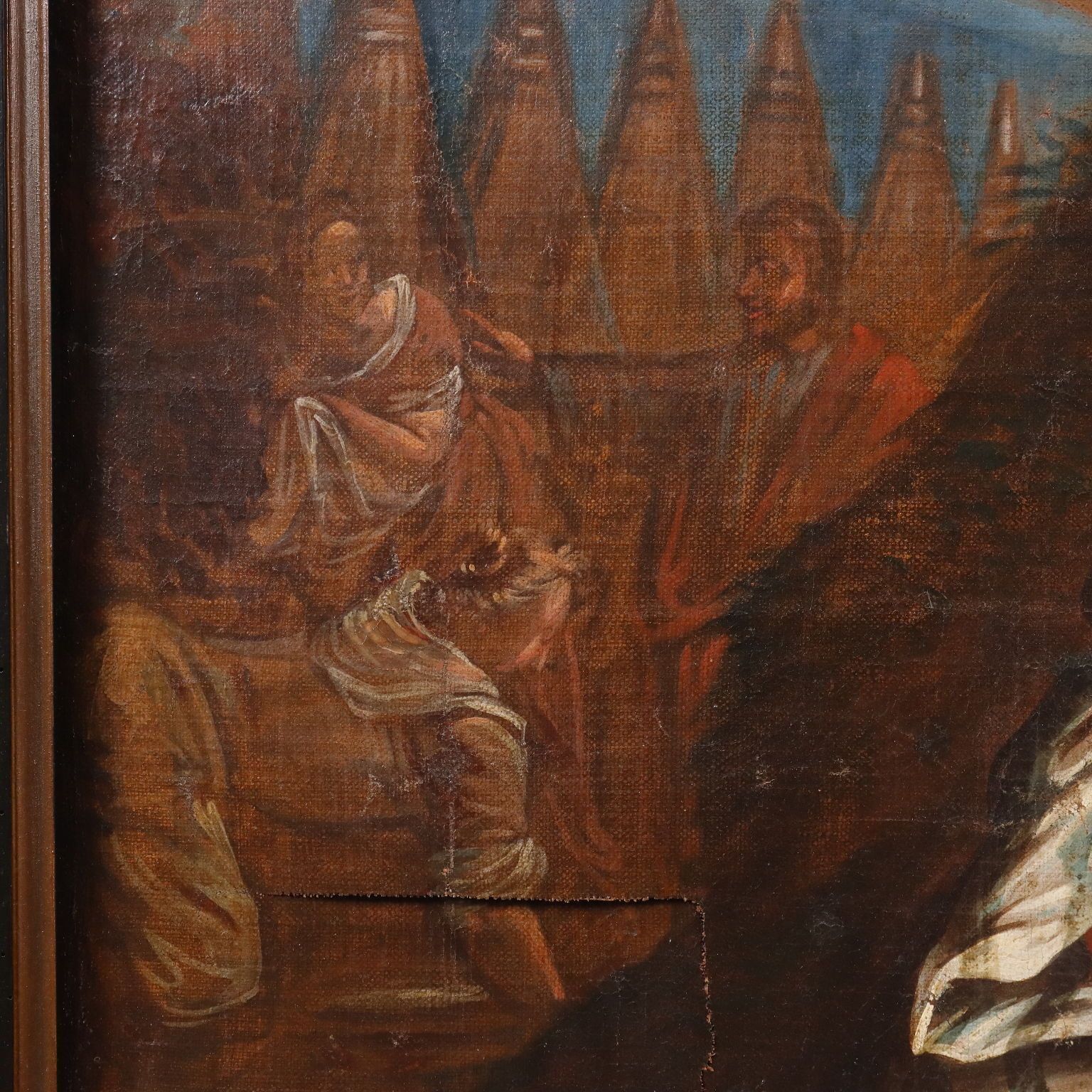 photo for sale Tableau d'époque La Cueillette de la manne, huile sur toile, XVIIIe siècle