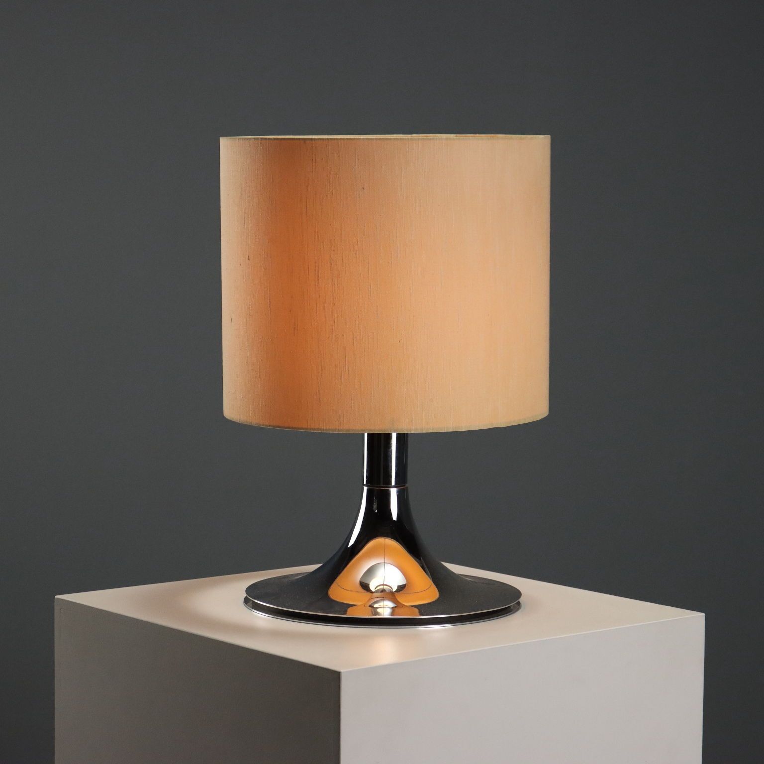 Vintage lamp, verchroomd metaal, design Italië, ca. jaren 1960