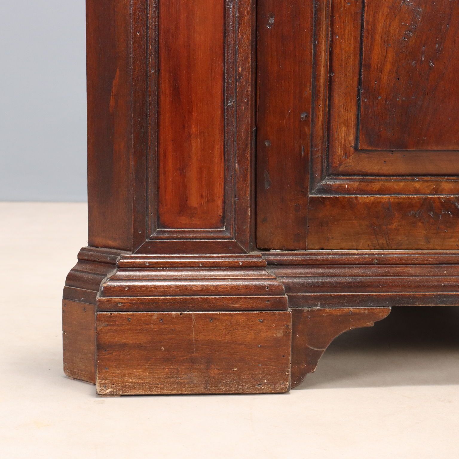 Corner Cabinet In Walnut Baroque Style With Drawer   Italy 20th Century photo vintage