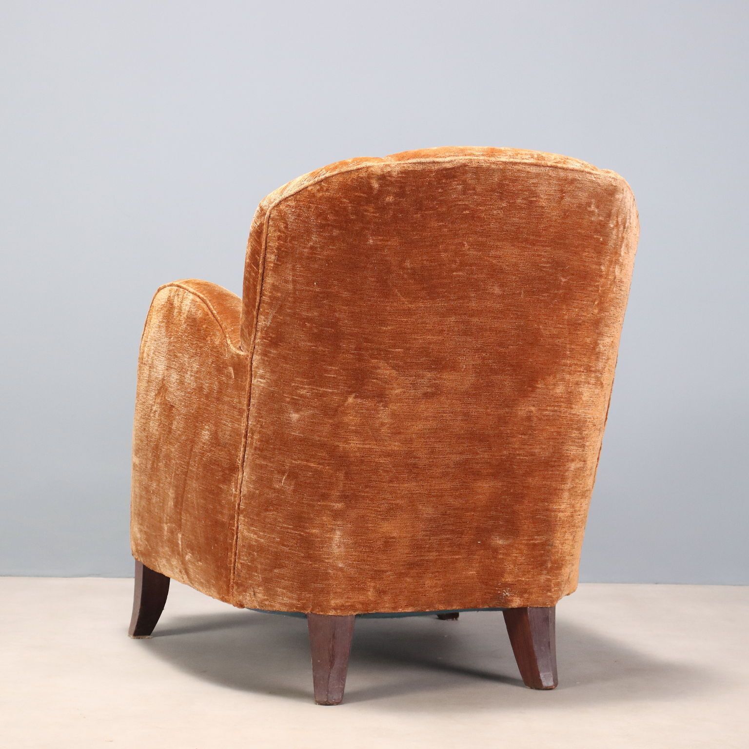 photo for sale Fauteuil vintage en velours, Italie, années 1940-1950
