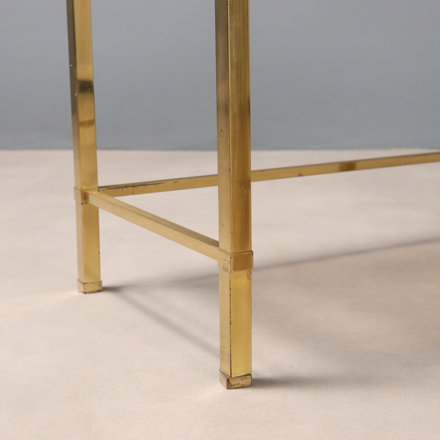 Vintage salontafels, messing, rookglas, design, Italië, jaren 1960-70 photo buy