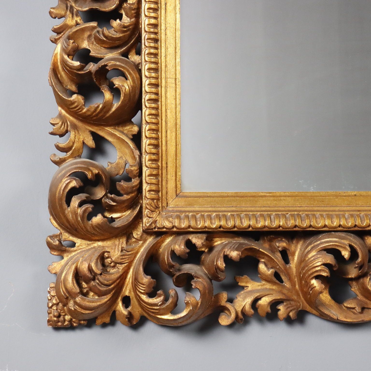 Cadre baroque en bois sculpté, Italie, XXe siècle photo vintage