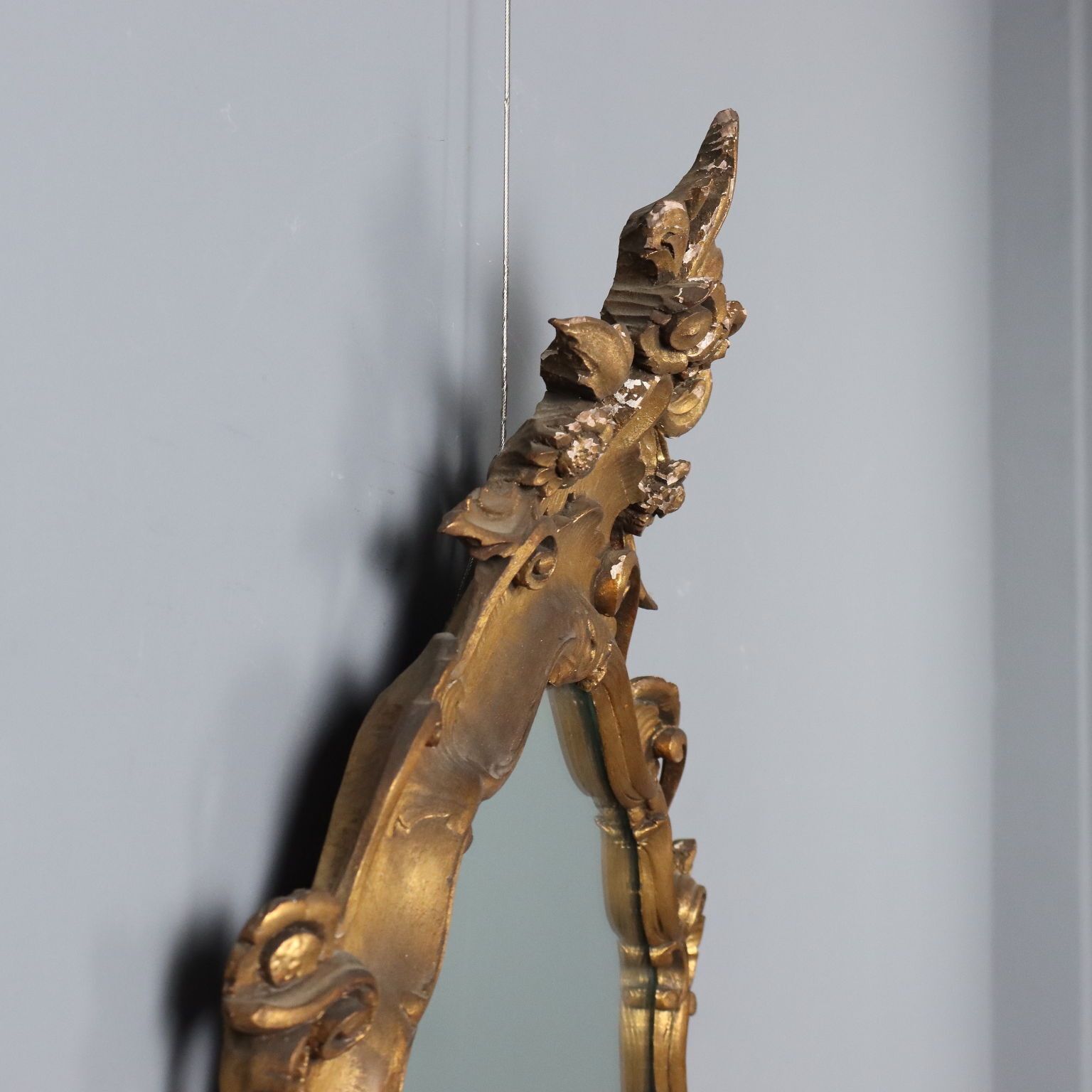 Mirror Baroque Style Gilded Wood XX Century photo vinterior
