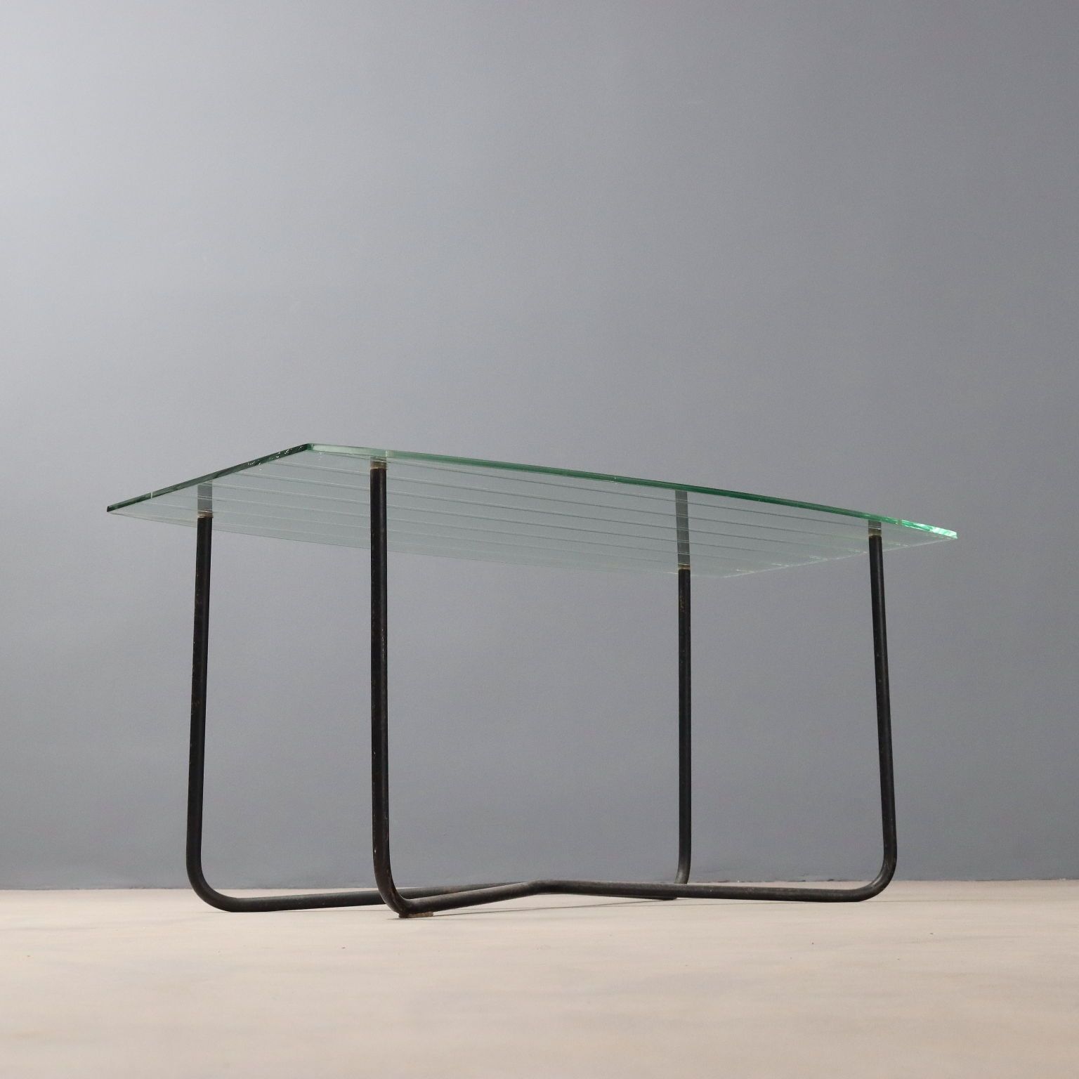 photo for sale Vintage Salontafel Jacques Hitier Metaal Glas Design jaren 1950