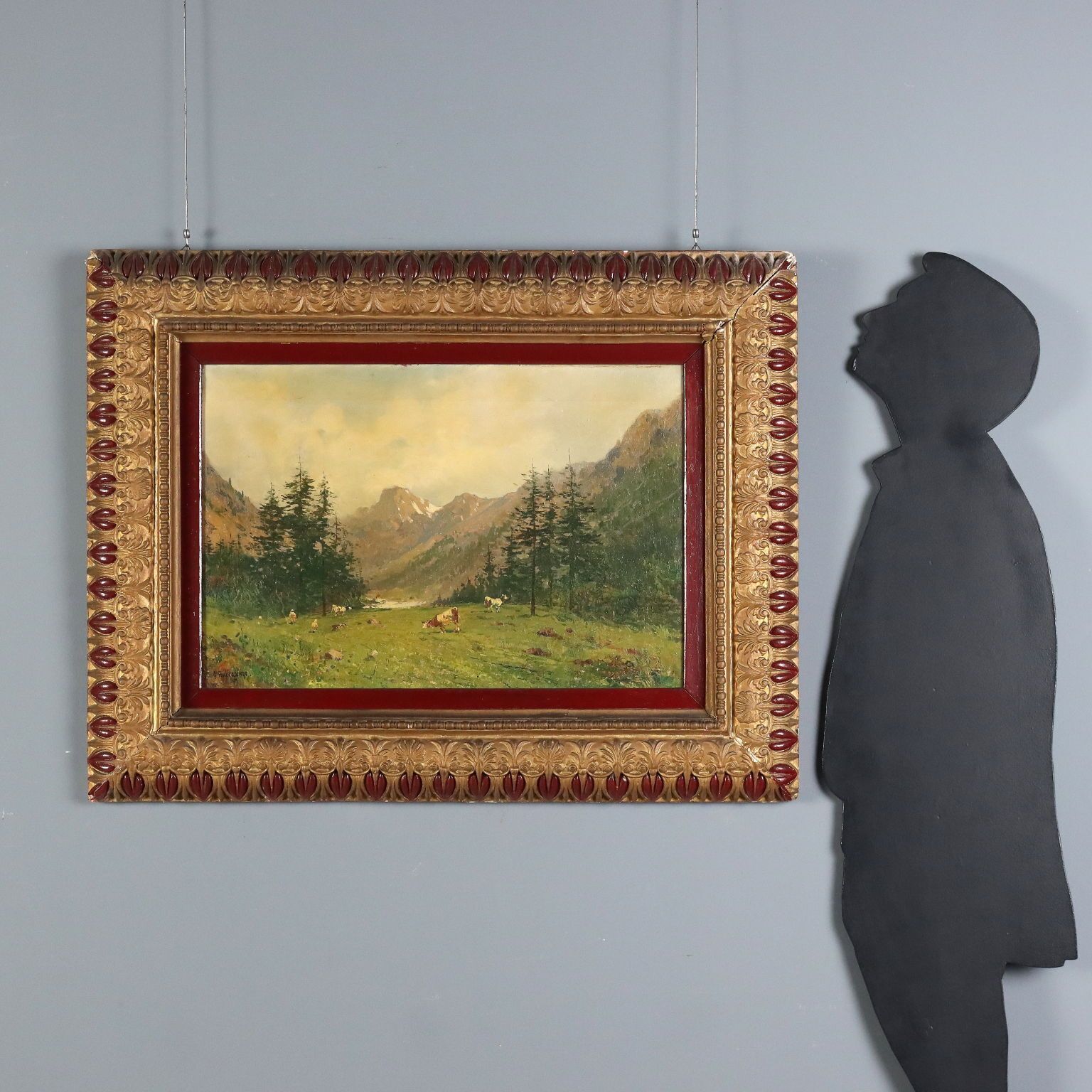 Antique Painting Giuseppe Buscaglione Oil On Canvas XIX Century photo furniture