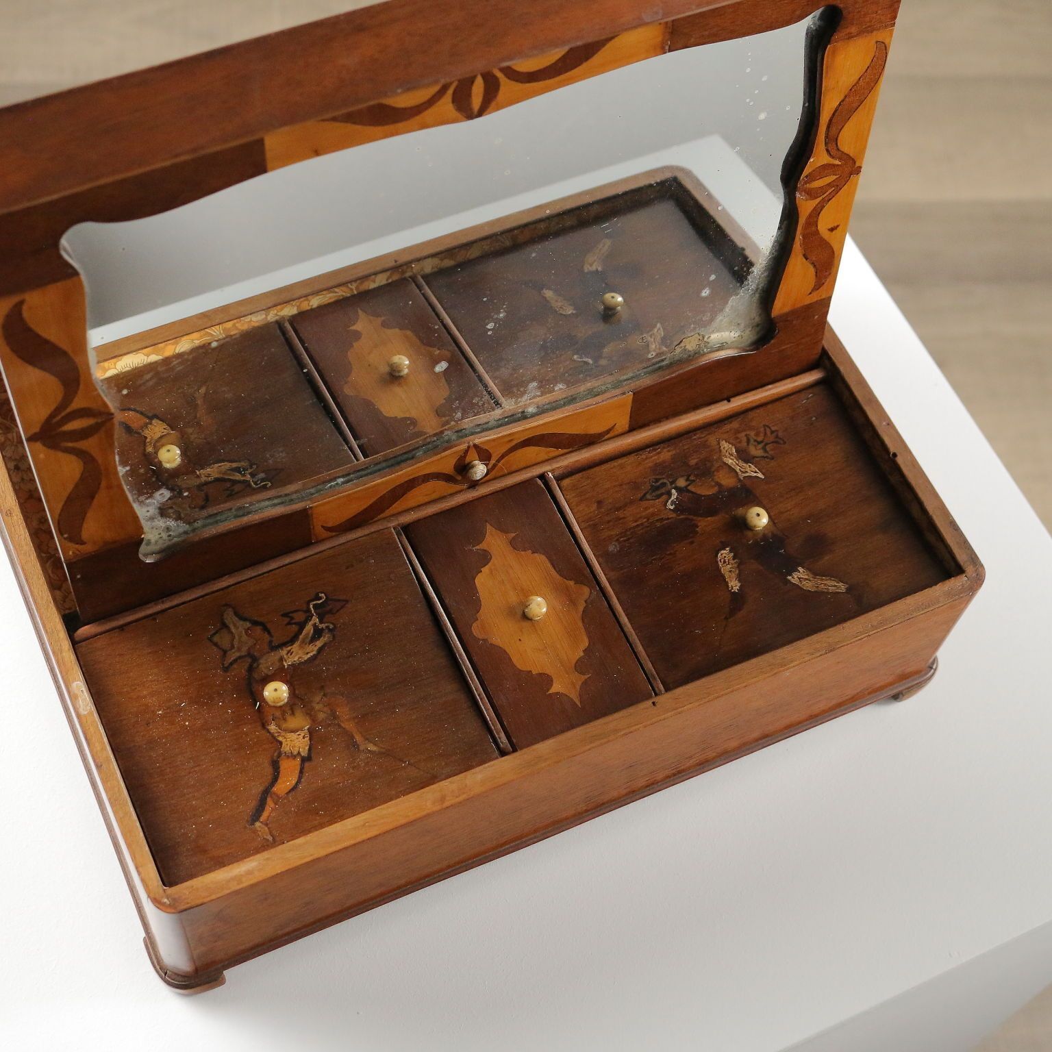 Antique Travel Box Walnut Italy XIX Century photo vintage