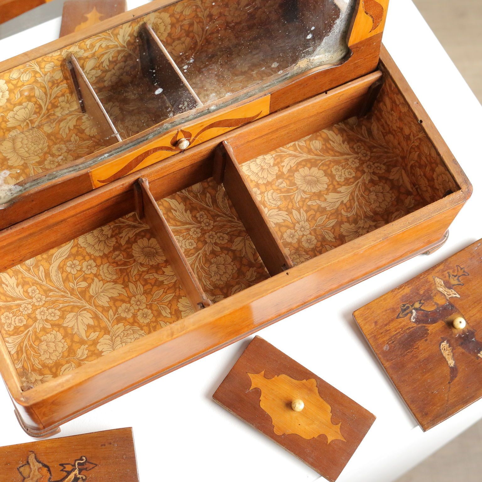 Home Decor Antique Travel Box Walnut Italy XIX Century photo
