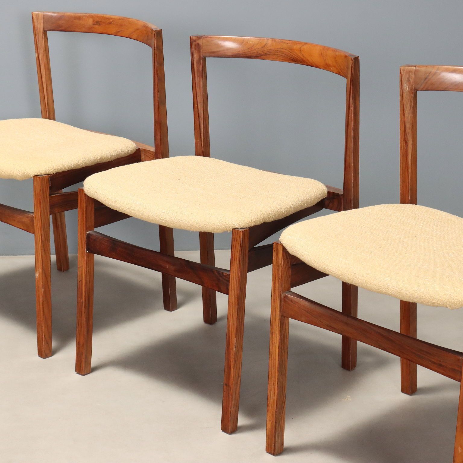 Vintage Living Room Chairs Exotic Wood Fabric Design 1960s photo 960.0