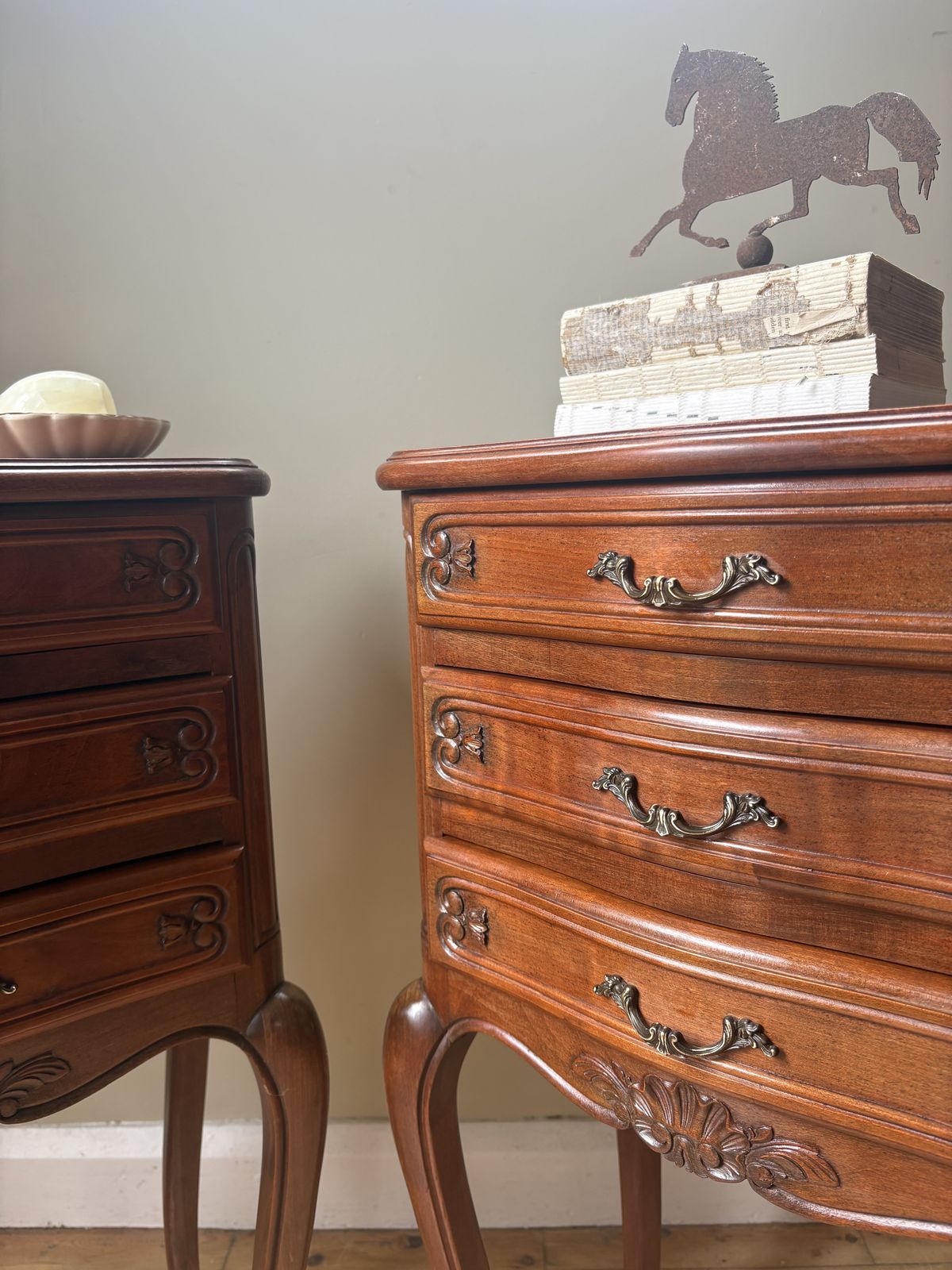 A Pair Of French Parquetry Bedside Tables photo buy