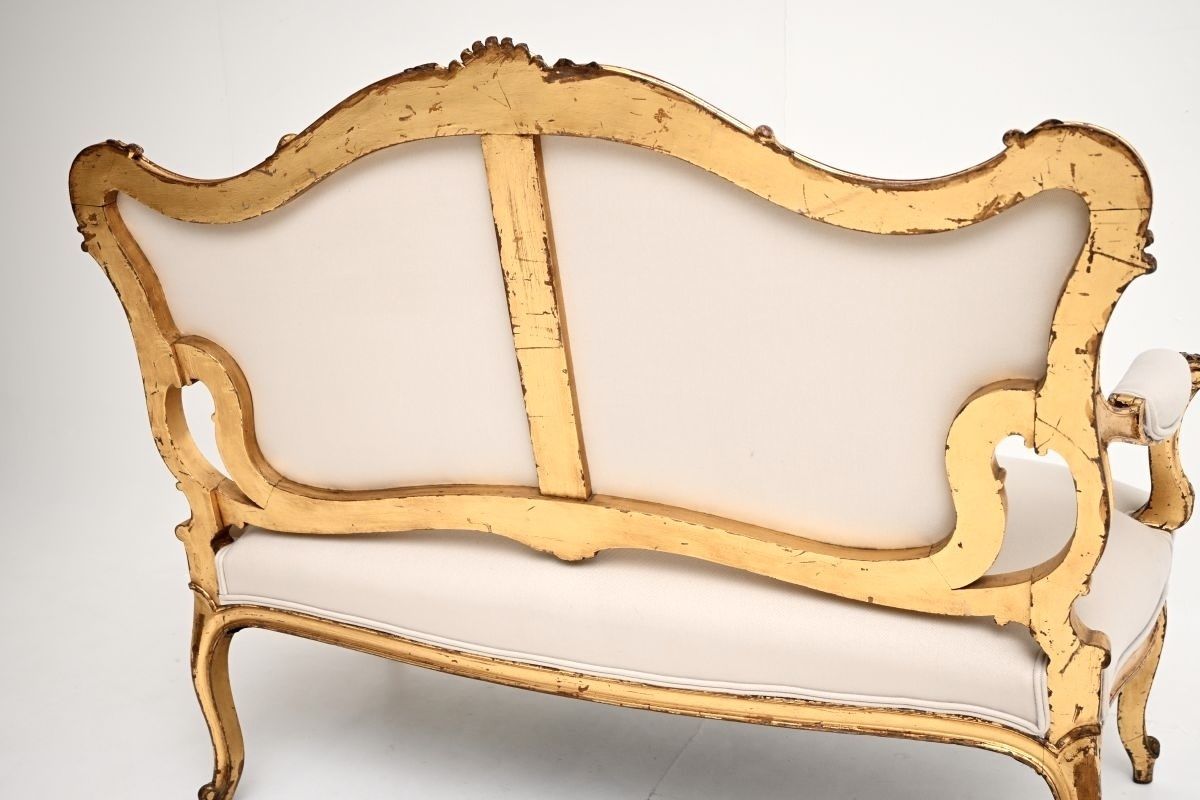 3185.0 Antique French Carved Gilt Wood Settee photo