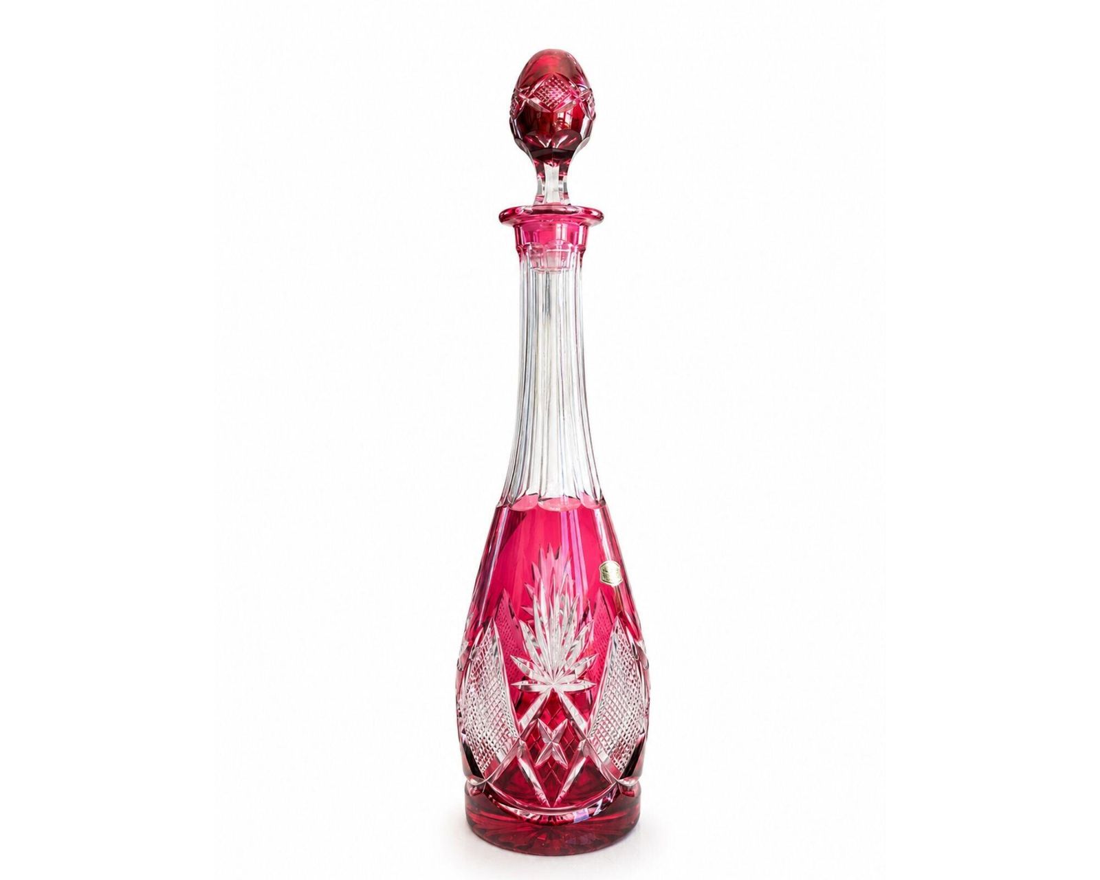 Carafe en cristal Val Saint Lambert | Berncastel | Rouge cranberry