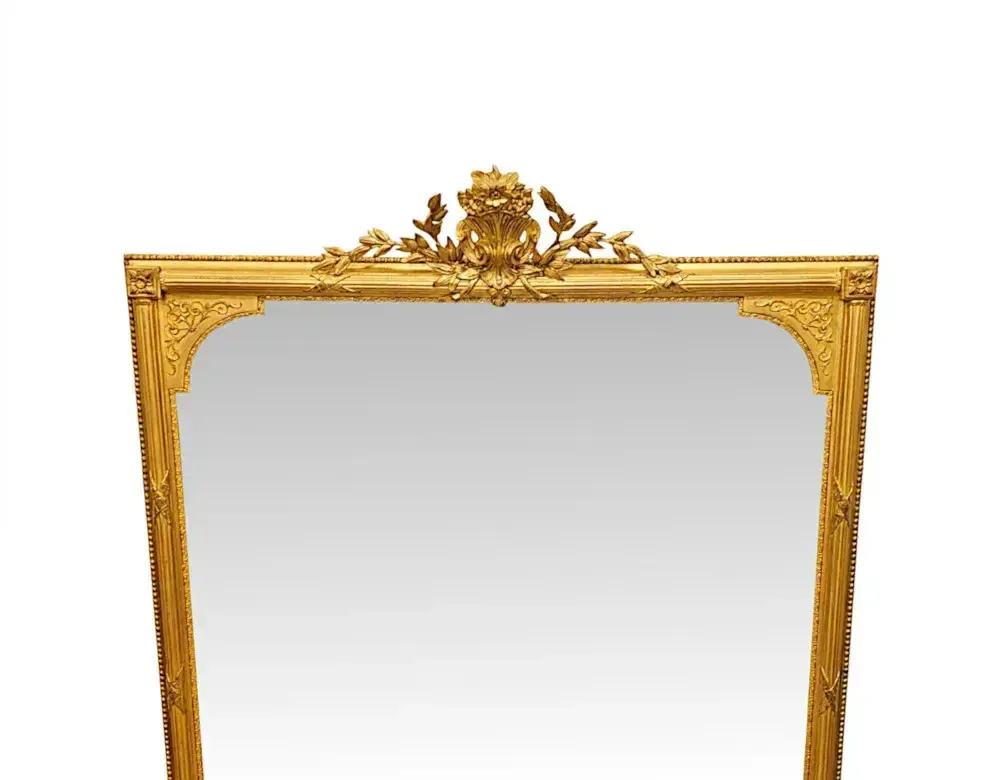 Grote schouwspiegel in verguld hout, 19e eeuw photo furniture